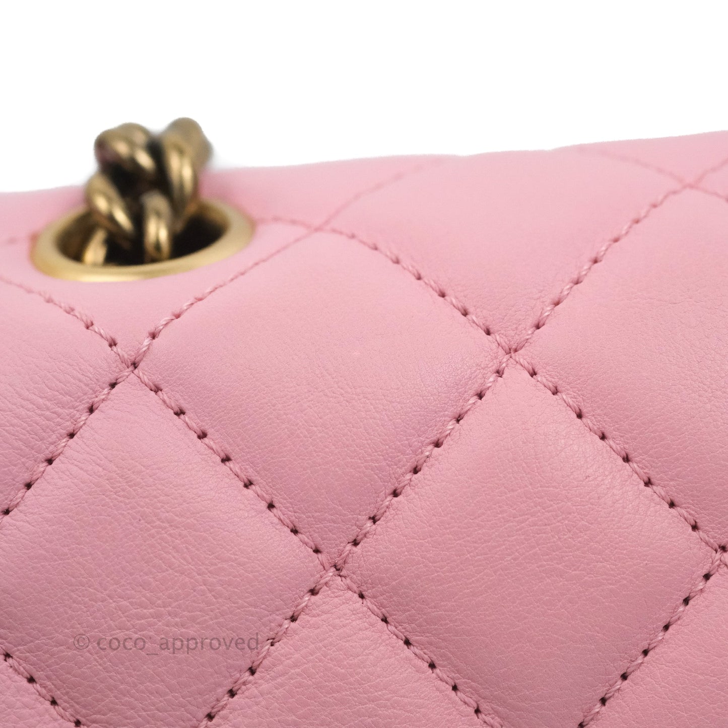 Chanel CC Crown Flap Pink Calfskin Antique Gold Hardware