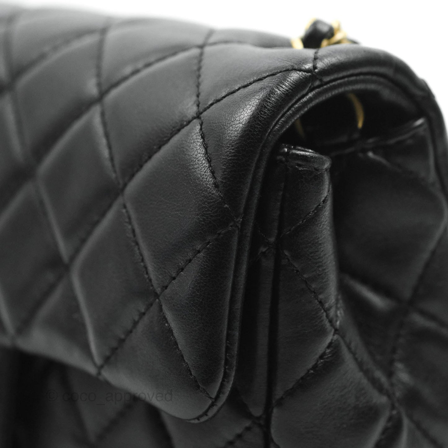 Chanel Quilted Mini Rectangular Pearl Crush Black Lambskin Gold Hardware