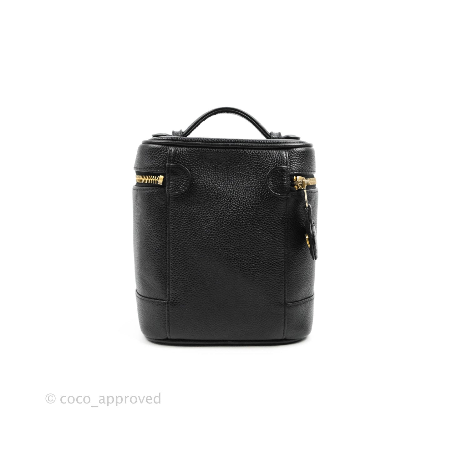 Chanel Vintage Vanity Case Black Caviar Gold Hardware