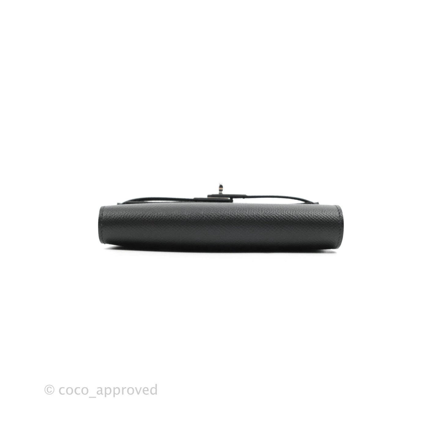 Hermès Small Kelly Wallet Black Epsom Palladium Hardware