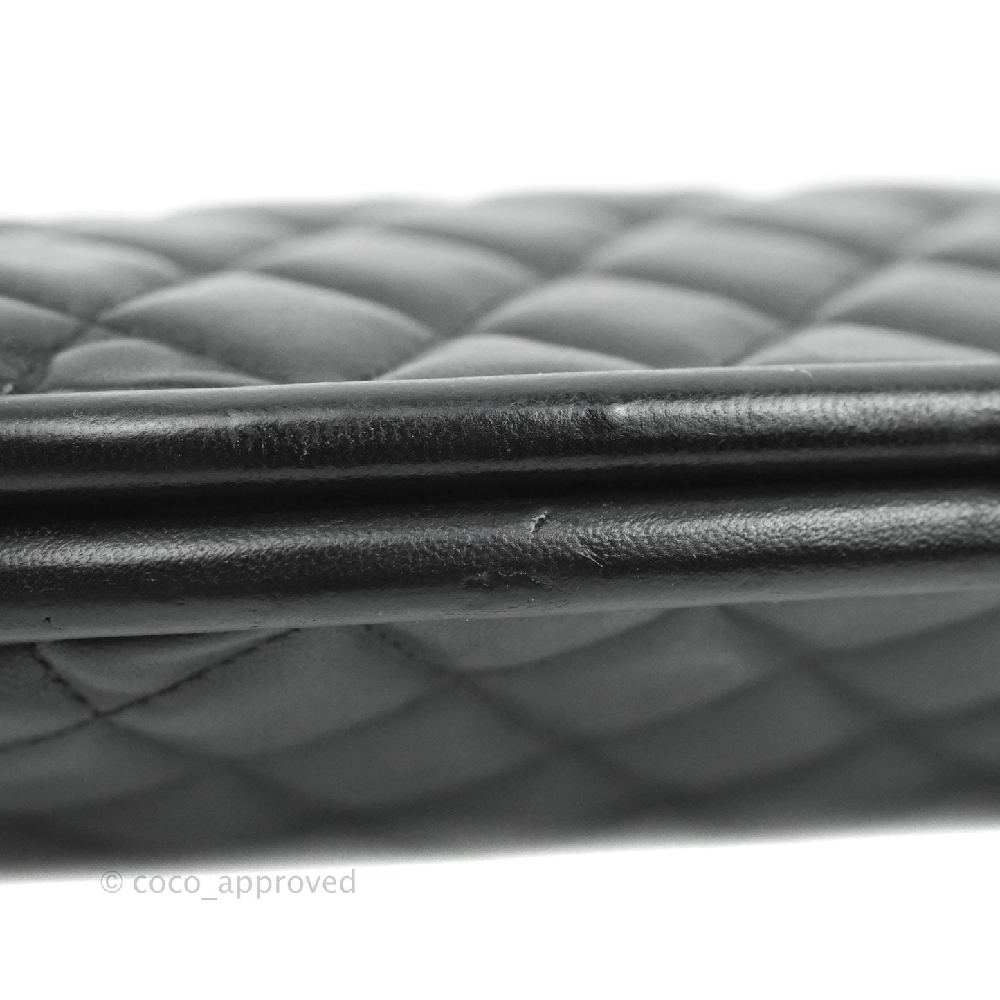 Chanel Quilted Timeless Kisslock Clutch Black Lambskin Silver Hardware