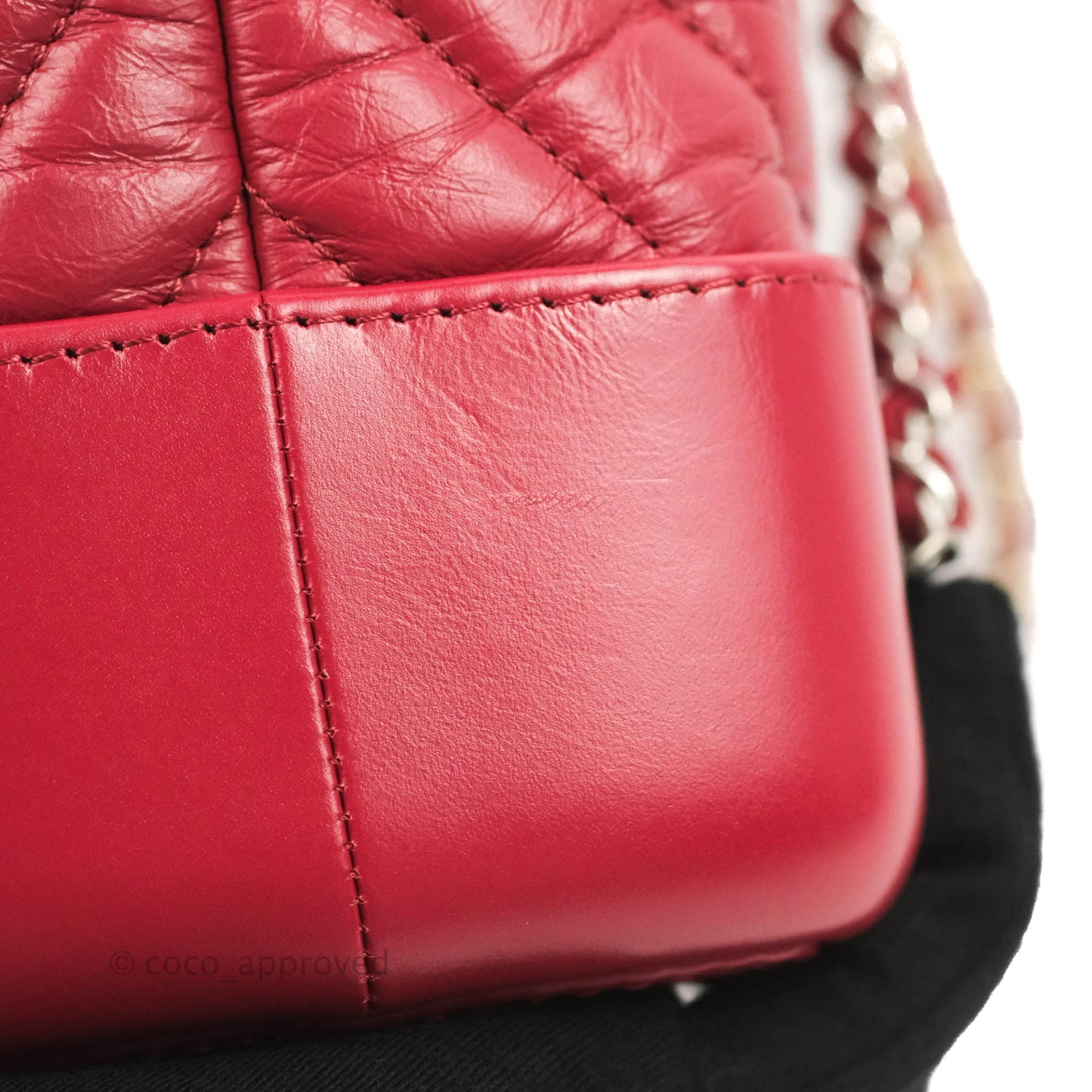 Chanel Small Chevron Gabrielle Backpack Dark Pink Aged Calfskin