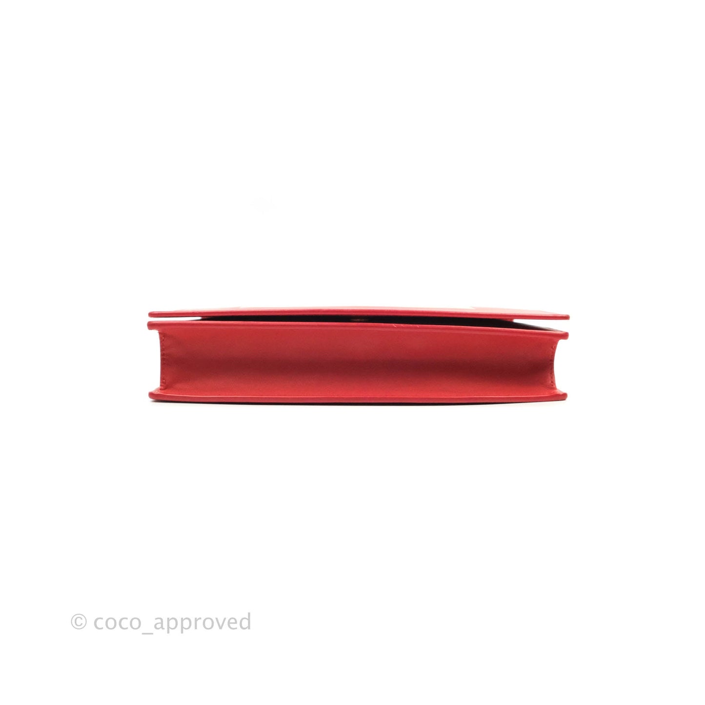 Celine Frame Evening Chain Clutch Ivory Red Smooth Lambskin Gold Hardware