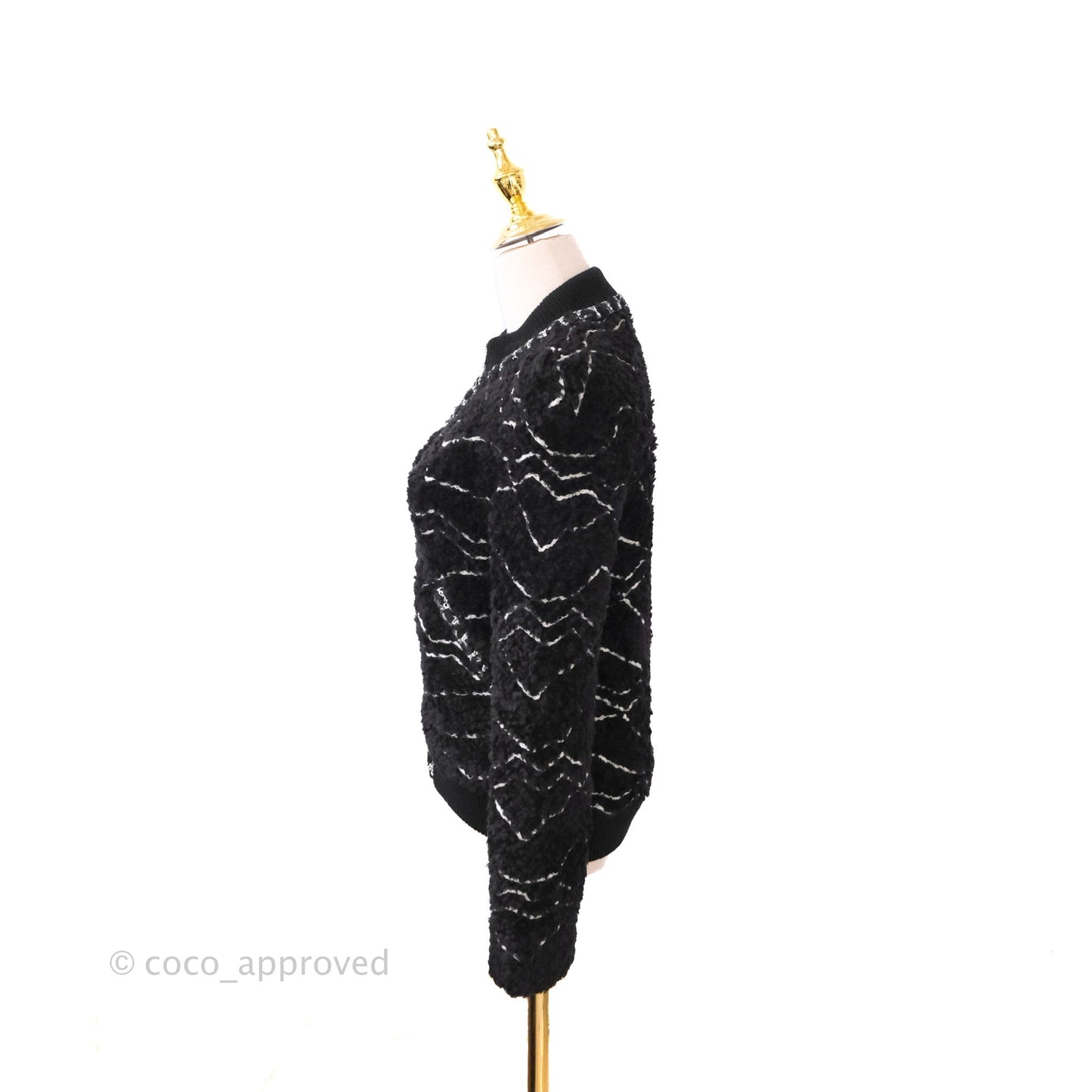 Chanel Fuzzy Alpaca Zip-Up Jacket in Black Size 34
