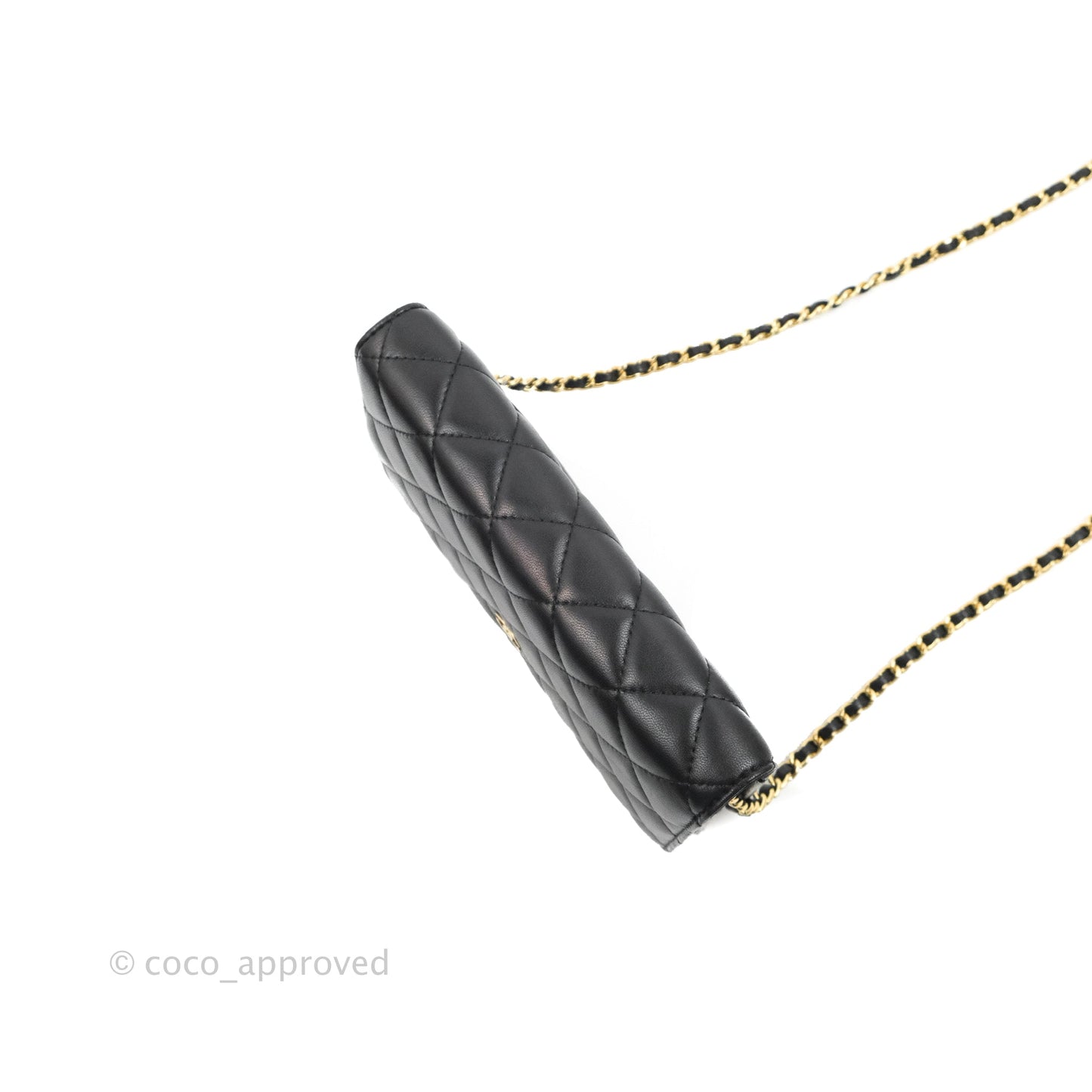 Chanel Quilted Classic Wallet on Chain WOC Black Lambskin Gold Hardware