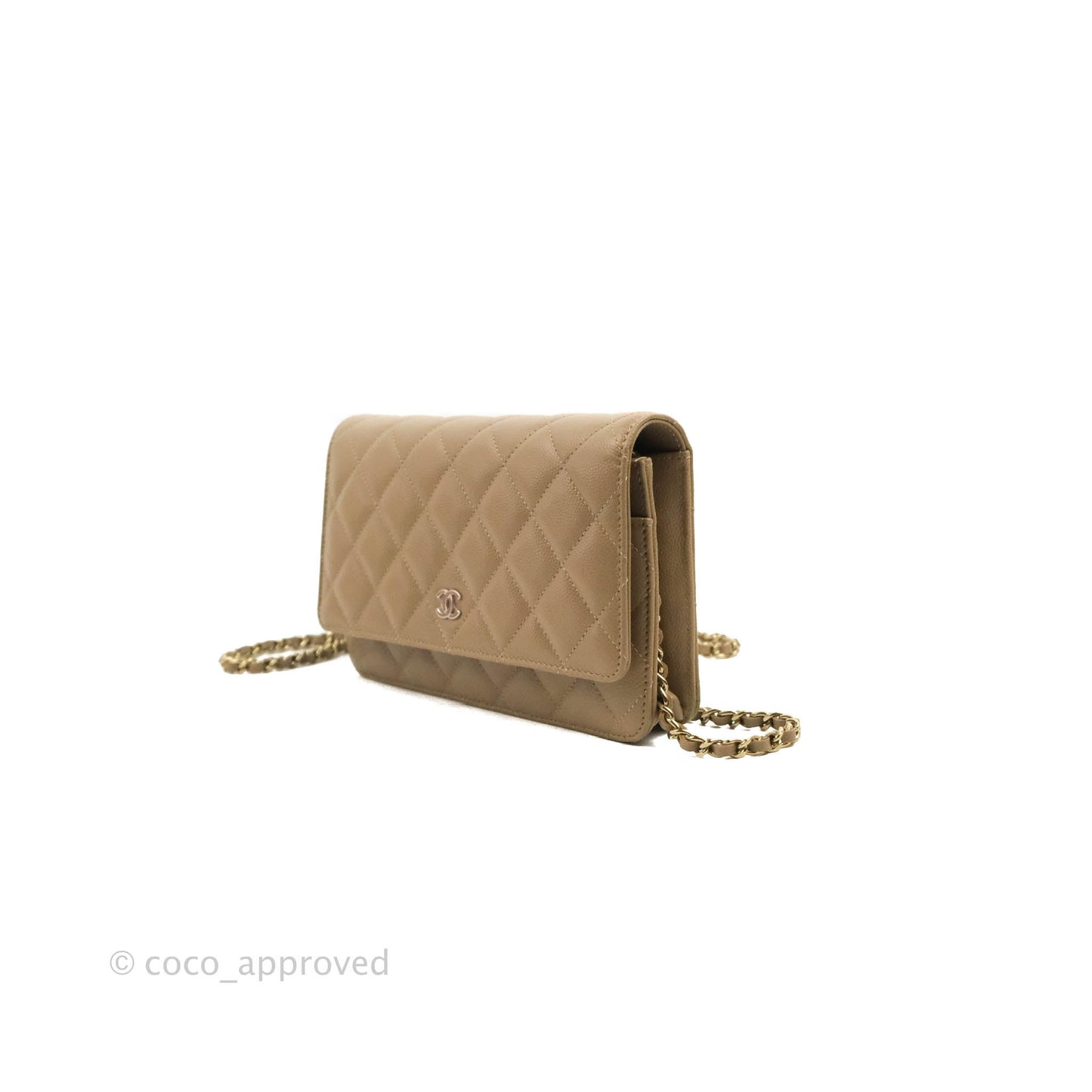 Chanel Quilted Classic WOC Dark Beige Caviar Gold Hardware