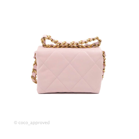 Chanel Small Flap Bag Light Pink Lambskin Aged Gold Hardware 22-23FW