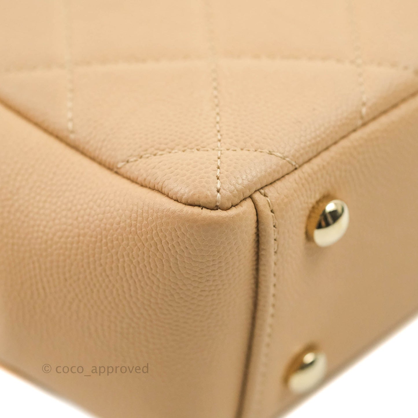 Chanel Quilted Small Business Affinity Flap Beige Caviar Gold Hardware
