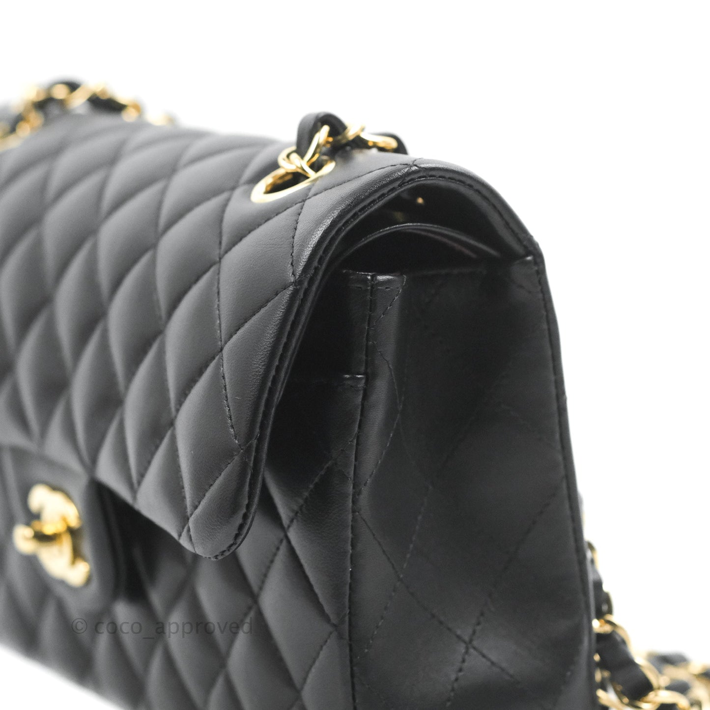 Chanel Small Classic Quilted Flap Black Lambskin Gold Hardware