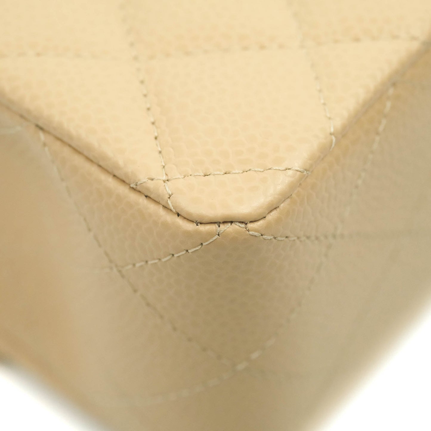 Chanel Small Classic Quilted Flap Beige Caviar Gold Hardware
