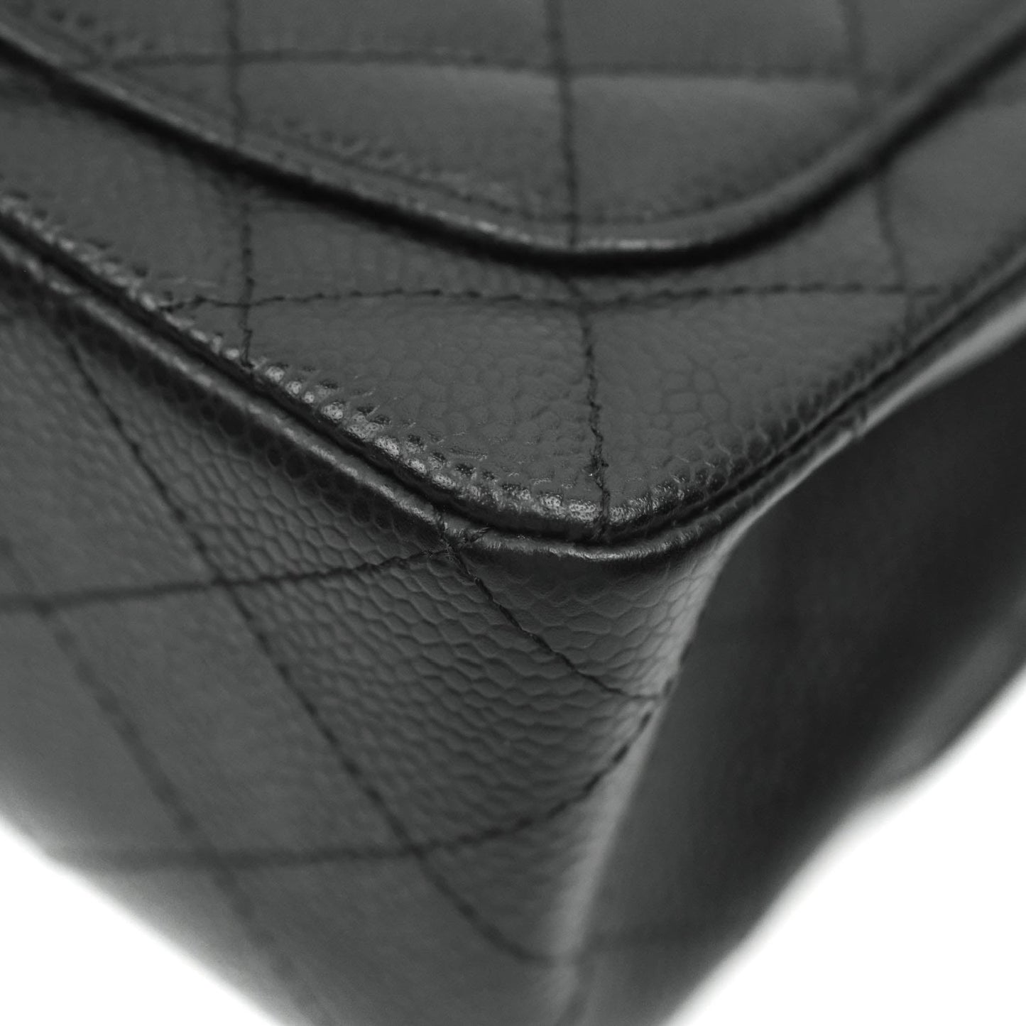 Chanel Mini Square Black Caviar Silver Hardware