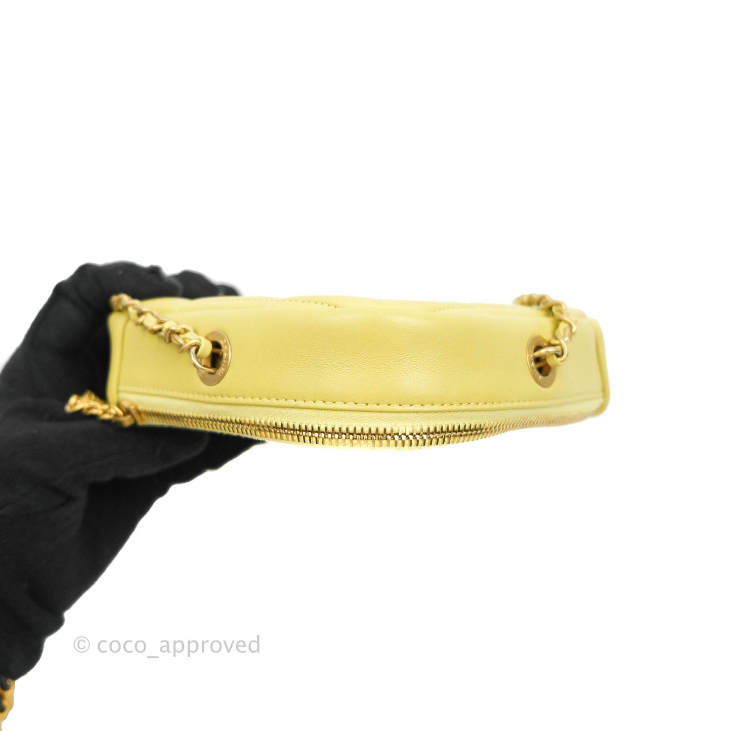Chanel Quilted Diamond Cut Small Lambskin Yellow Gold Hardware Flap Bag