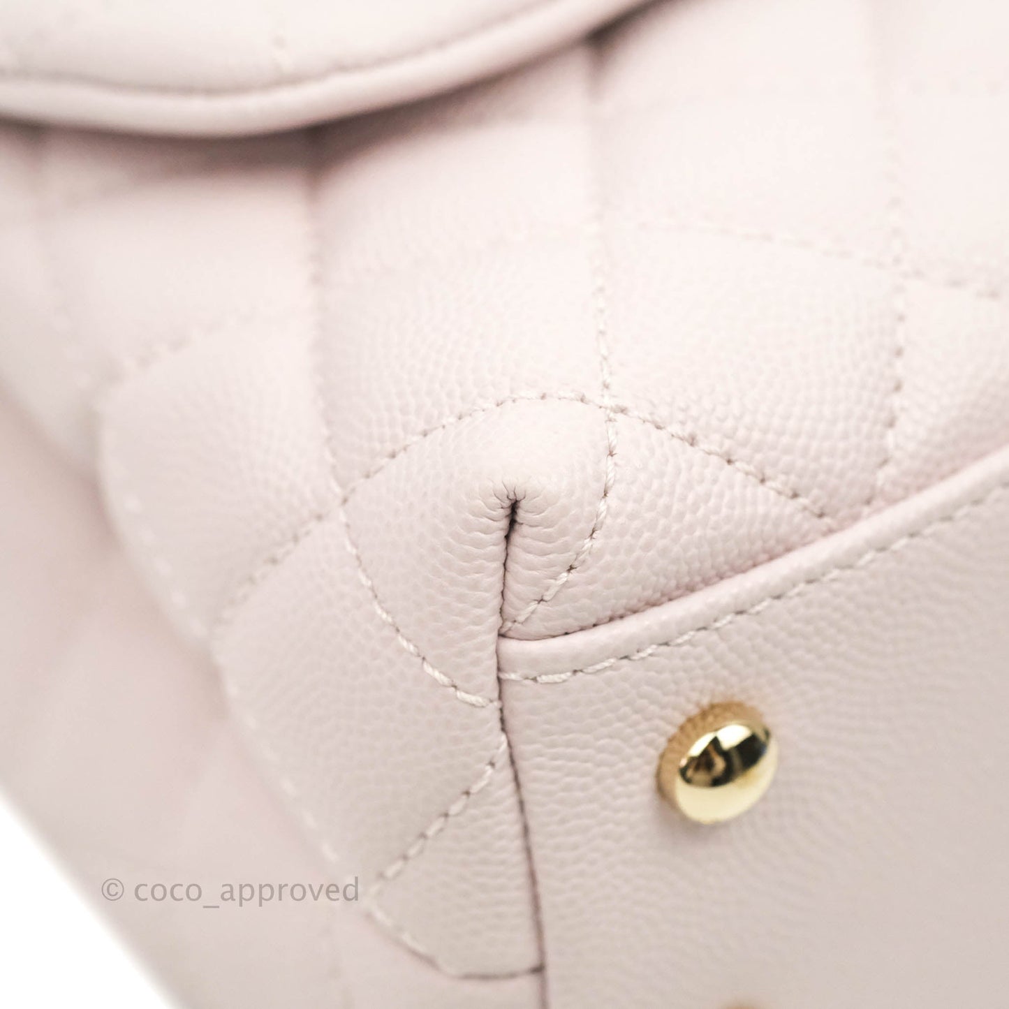 Chanel Small Coco Handle Light Lilac Pink Caviar Gold Hardware 20A