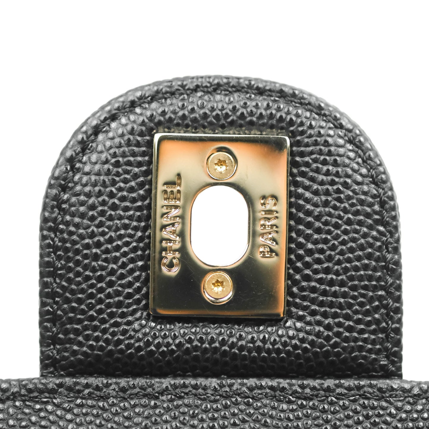 Chanel Quilted Like The Wallet Medium Flap Black Caviar Gold Hardware 22C