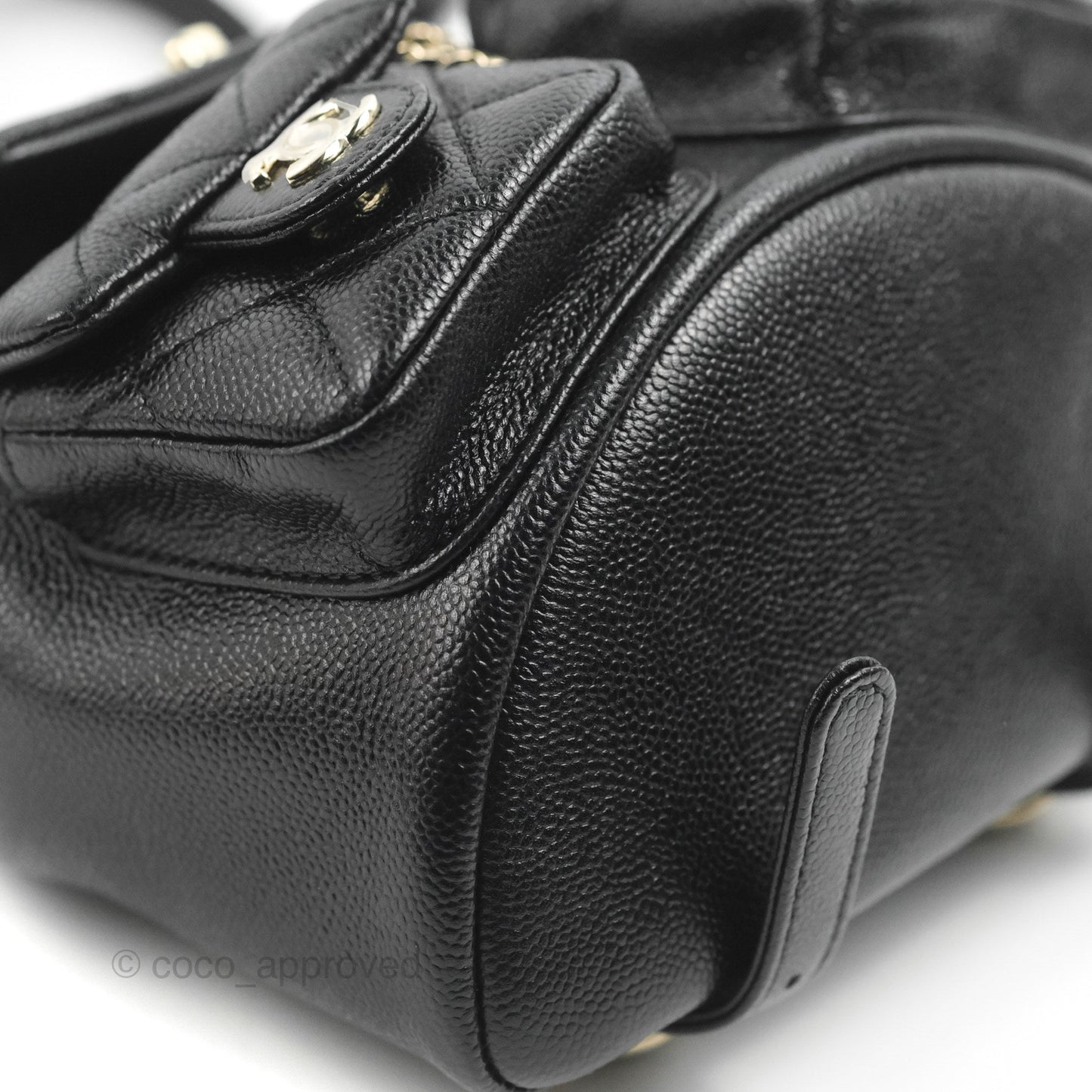 Chanel Duma Backpack Small Black Caviar Gold Hardware 23P