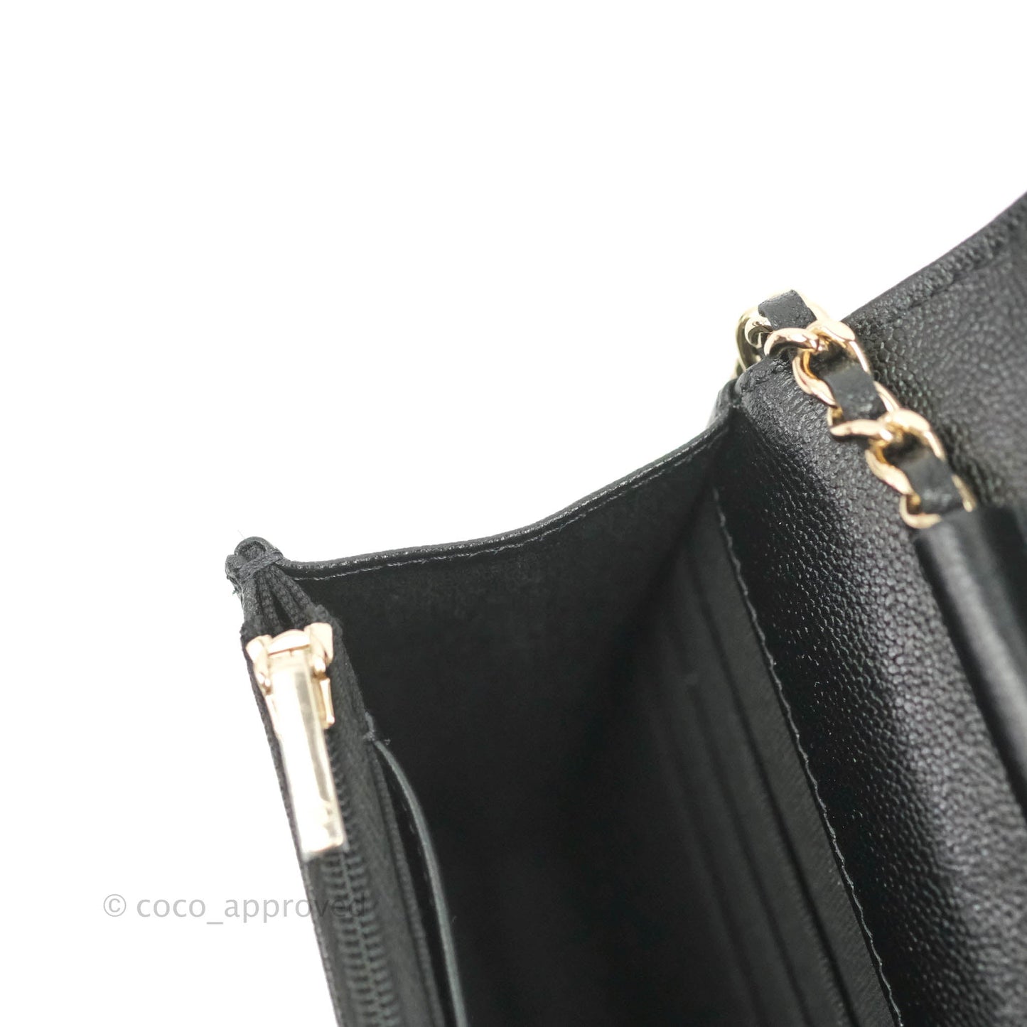Chanel Quilted Wallet on Chain WOC Black Caviar Gold Hardware