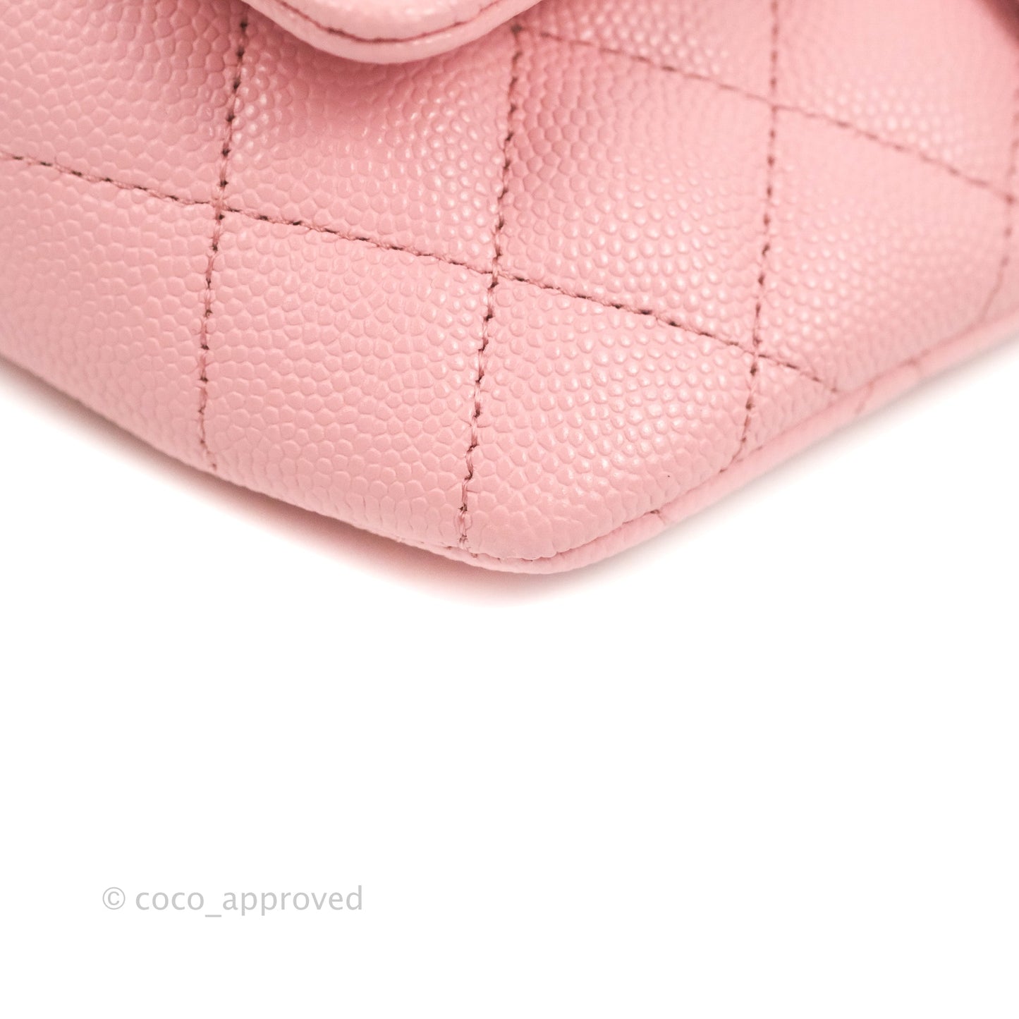Chanel Quilted Glasses Case With Chain Pink Caviar Gold Hardware
