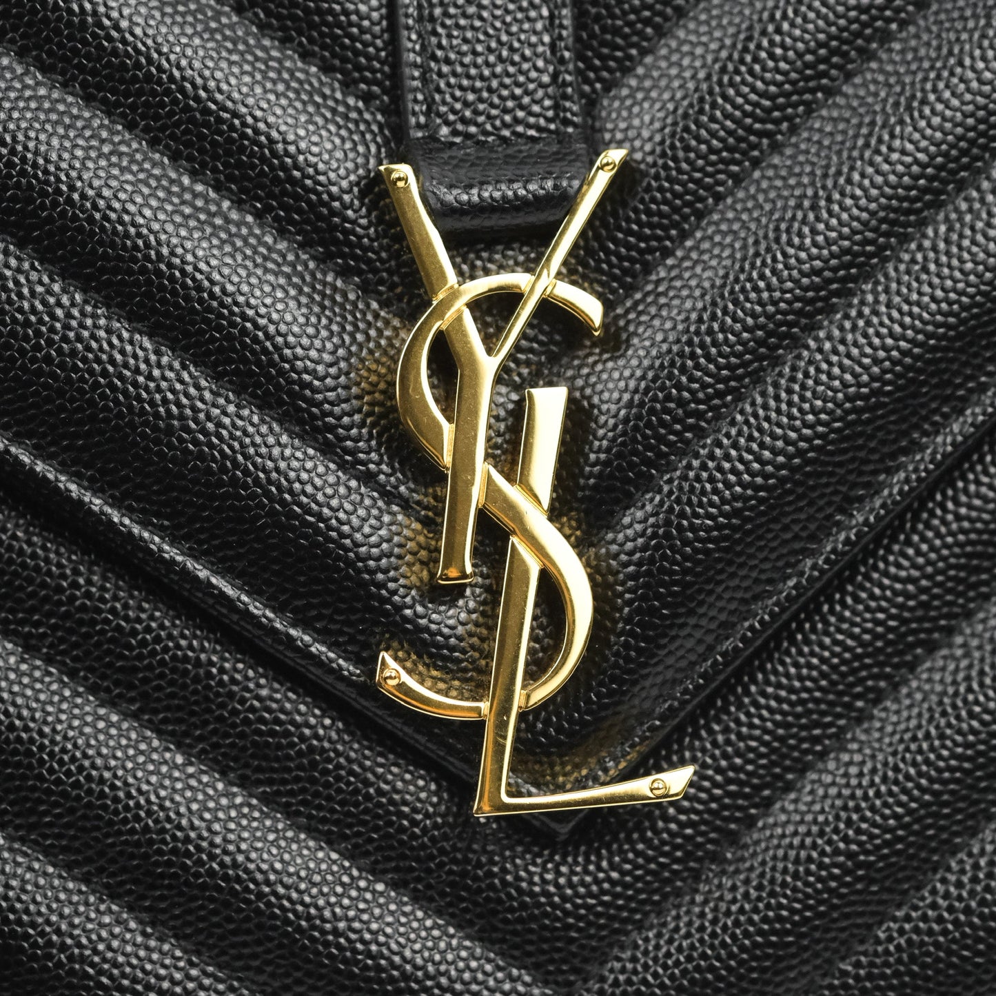 Saint Laurent Envelope Medium Black Caviar Gold Hardware
