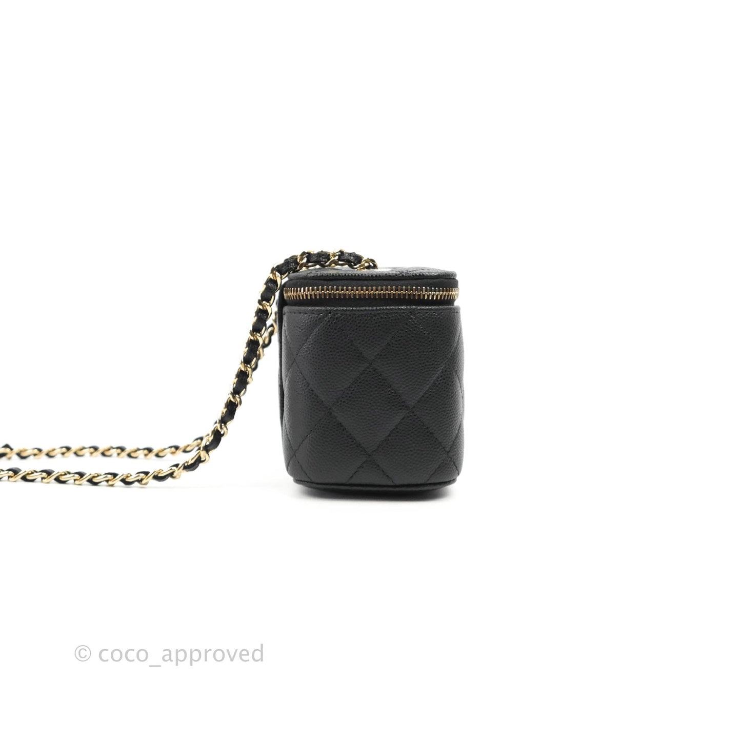 Chanel Mini Vanity With Chain Black Caviar Gold Hardware