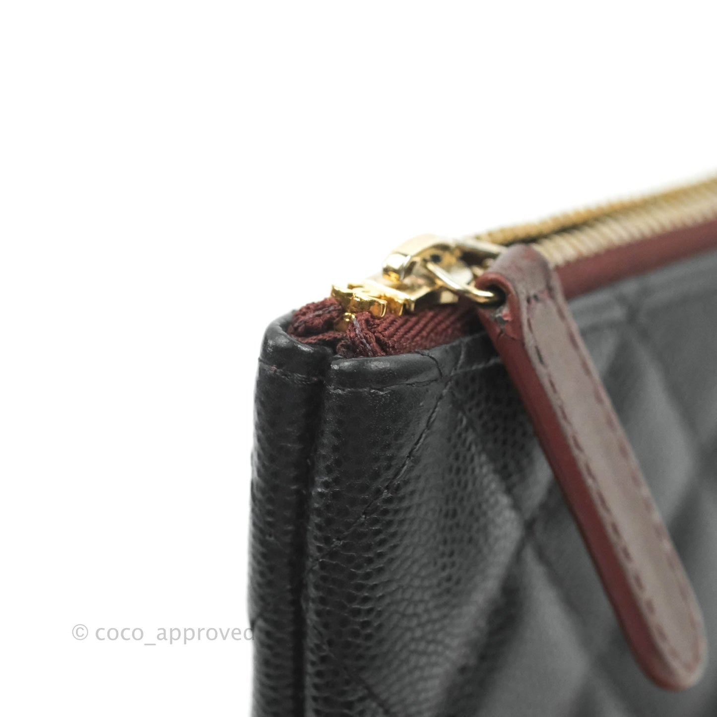 Chanel Quilted Mini O case Black Caviar Gold Hardware