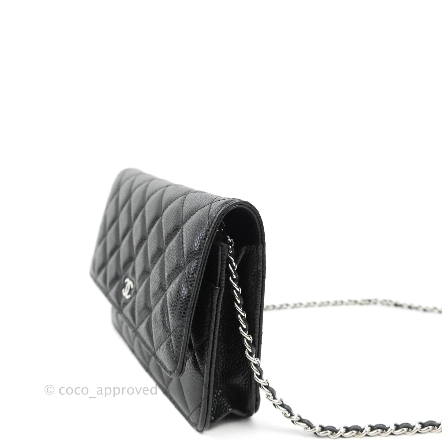 Chanel Quilted Classic WOC Black Caviar Silver Hardware