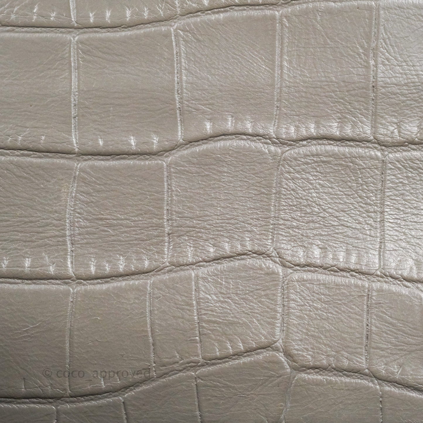 Saint Laurent Clutch Bag Grey Croc-Embossed Silver Hardware