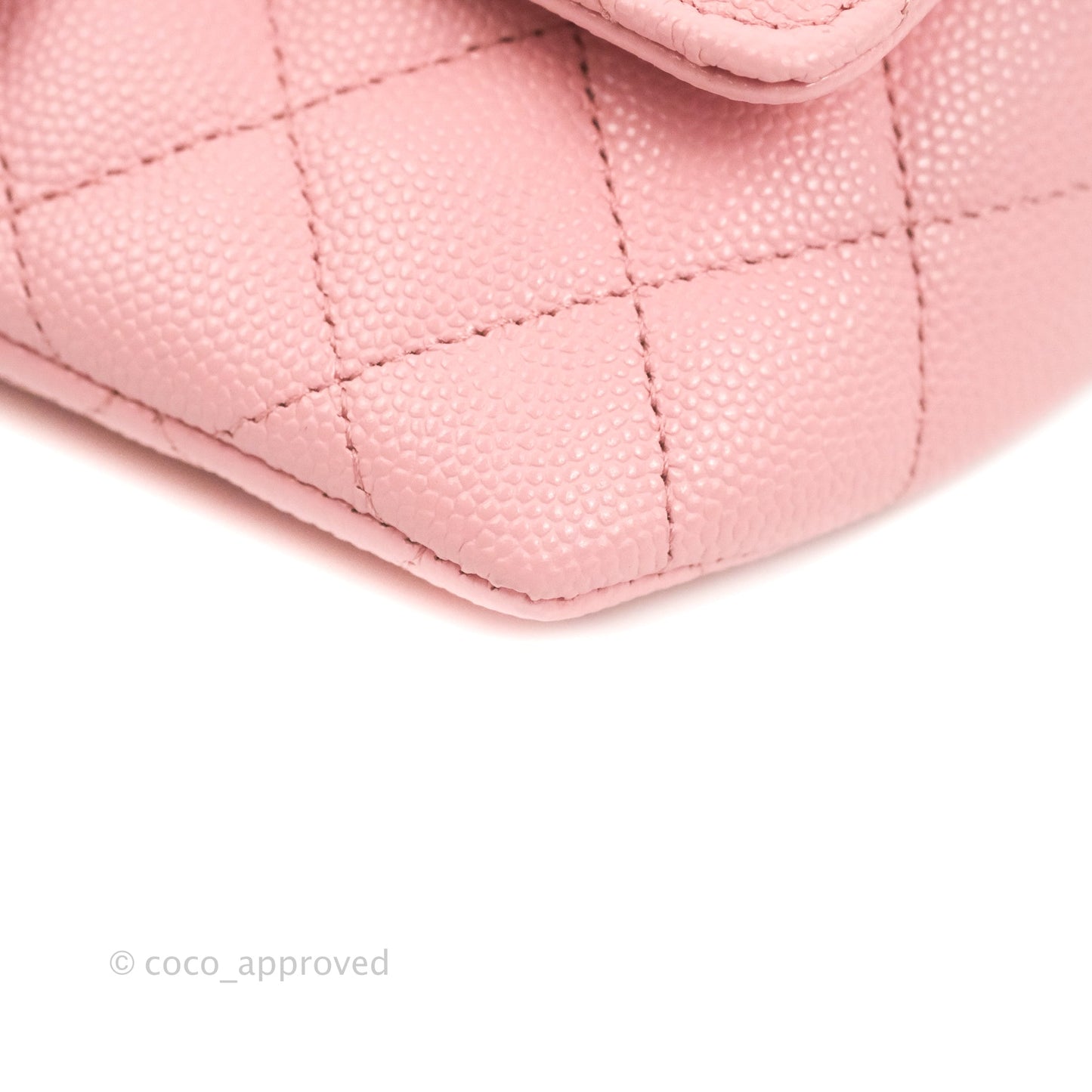 Chanel Quilted Glasses Case With Chain Pink Caviar Gold Hardware