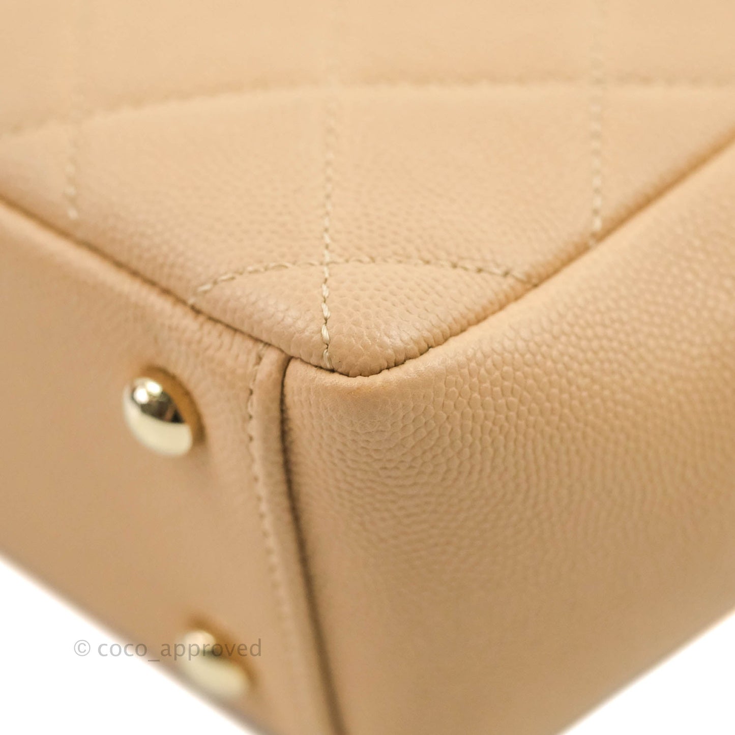 Chanel Quilted Small Business Affinity Flap Beige Caviar Gold Hardware