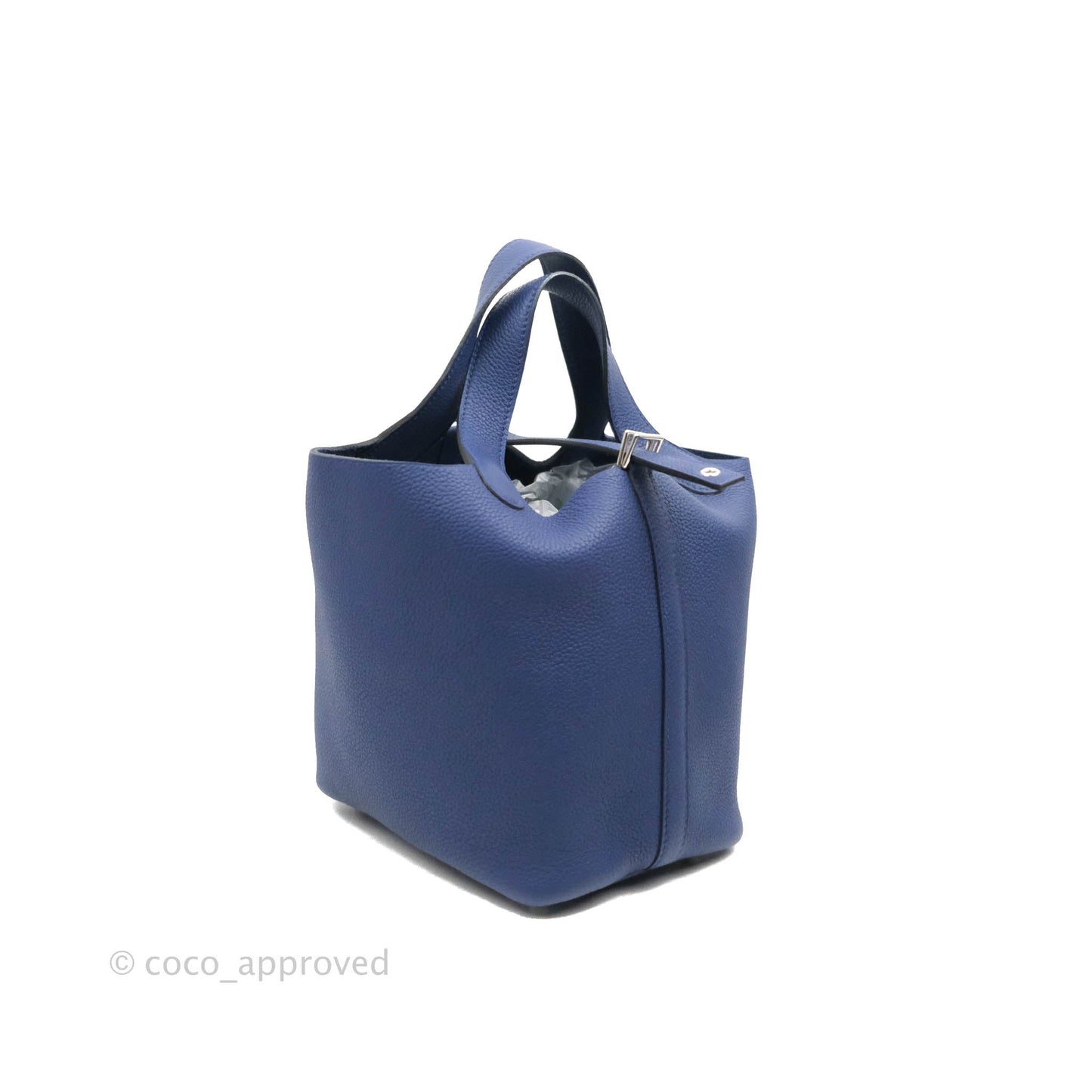 Hermès Picotin Lock 18 PM Bleu Saphir Clemence Palladium Hardware