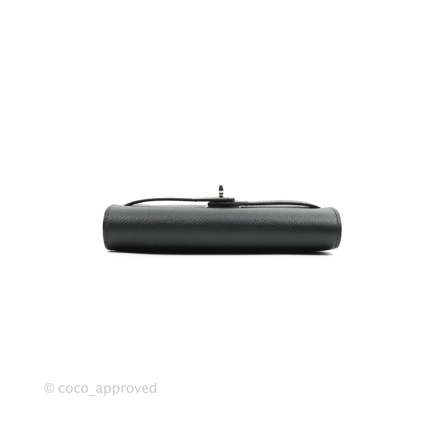 Hermès Small Kelly Wallet Black Epsom Palladium Hardware