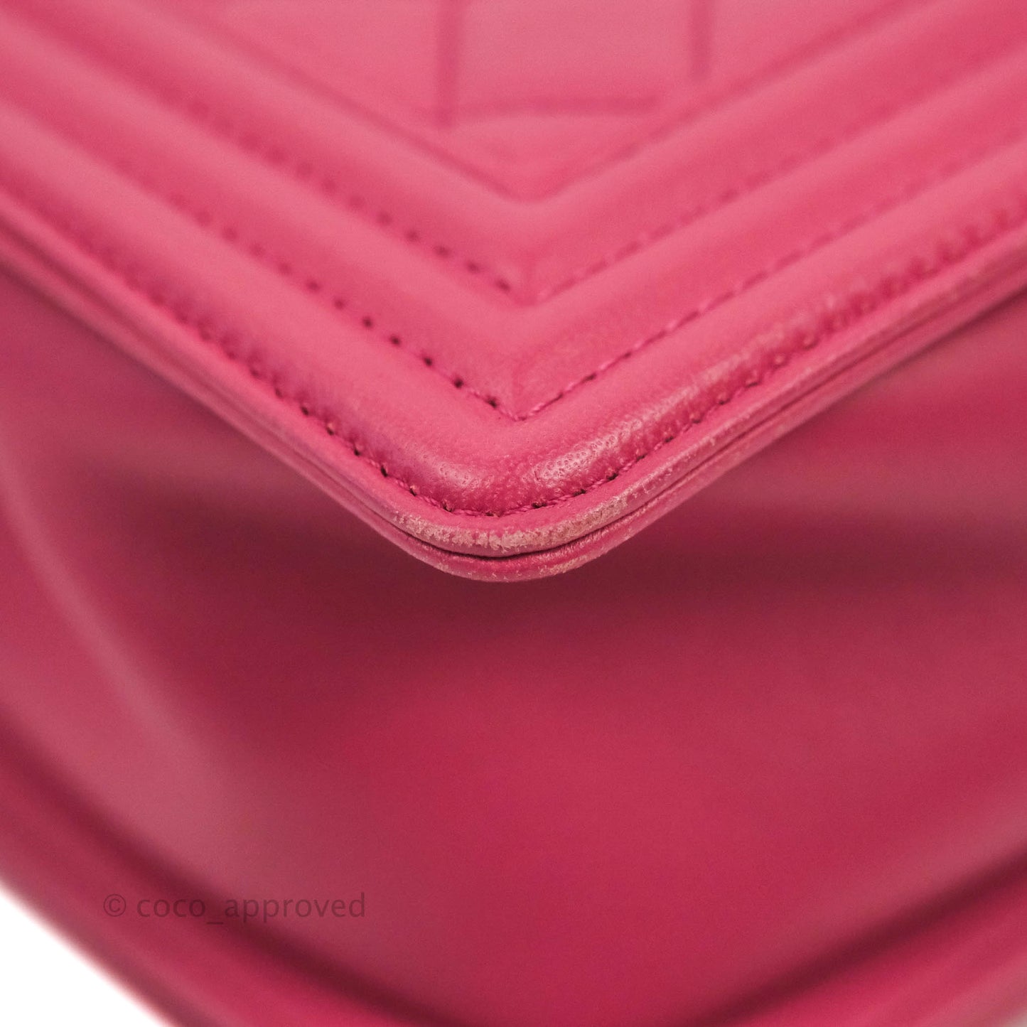 Chanel Quilted Medium Boy Dark Pink Calfskin Silver Hardware