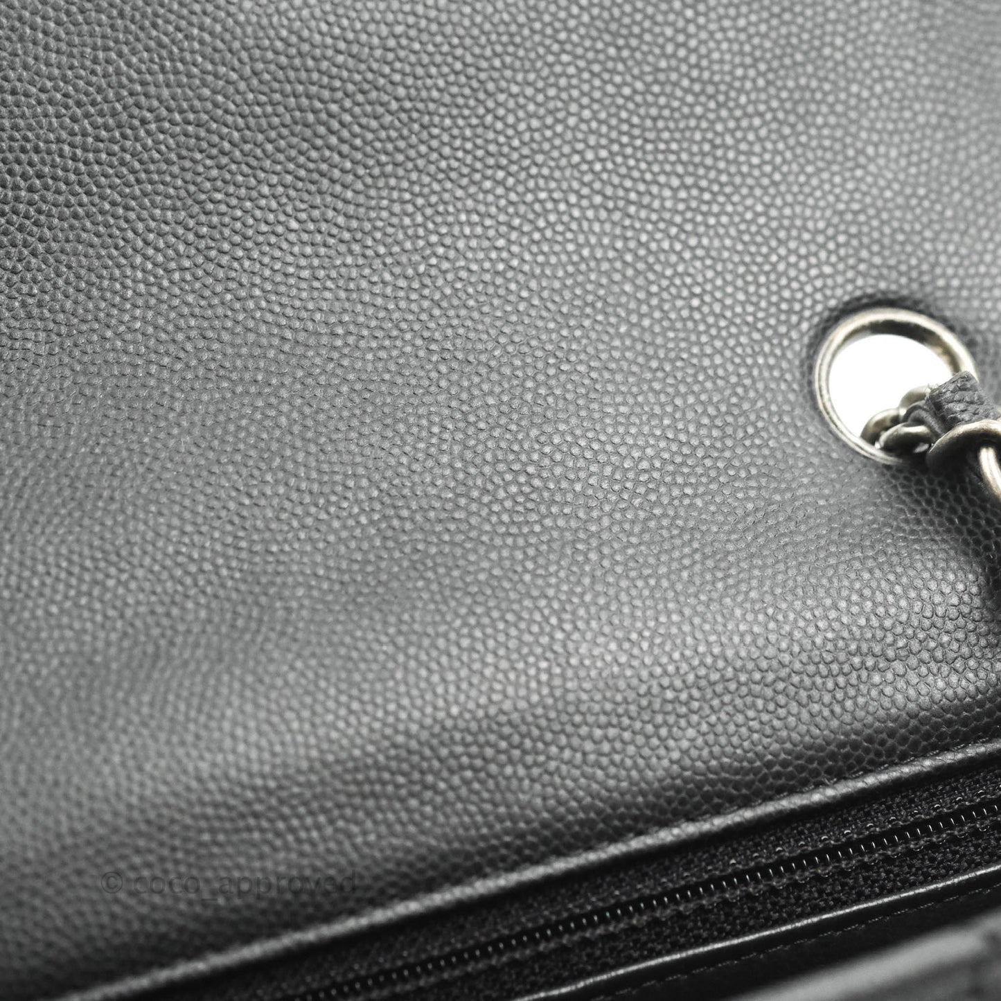 Chanel Quilted Mini Rectangular Dark Grey Caviar Ruthenium Hardware