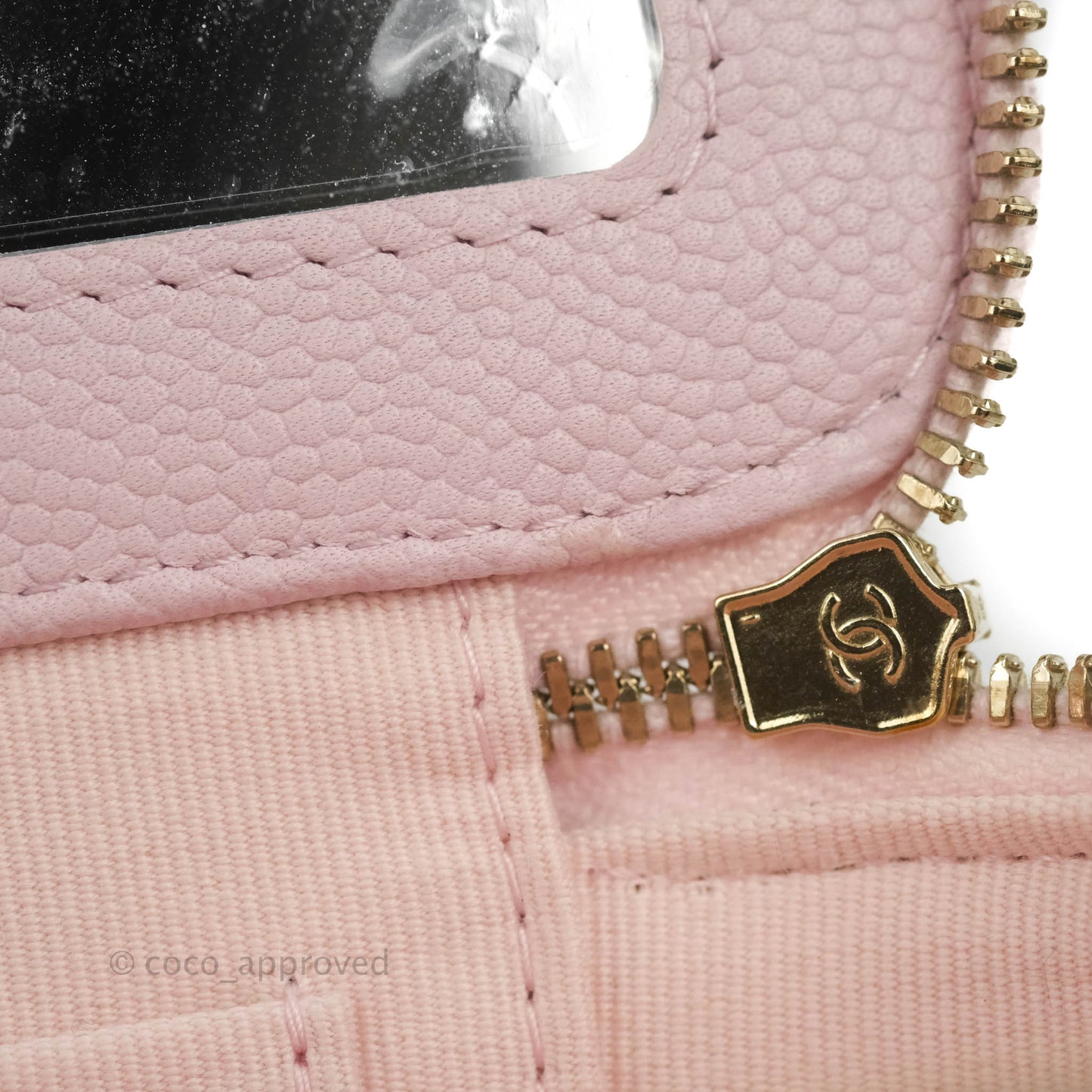Chanel Vanity with Chain Light Pink Caviar Gold Hardware