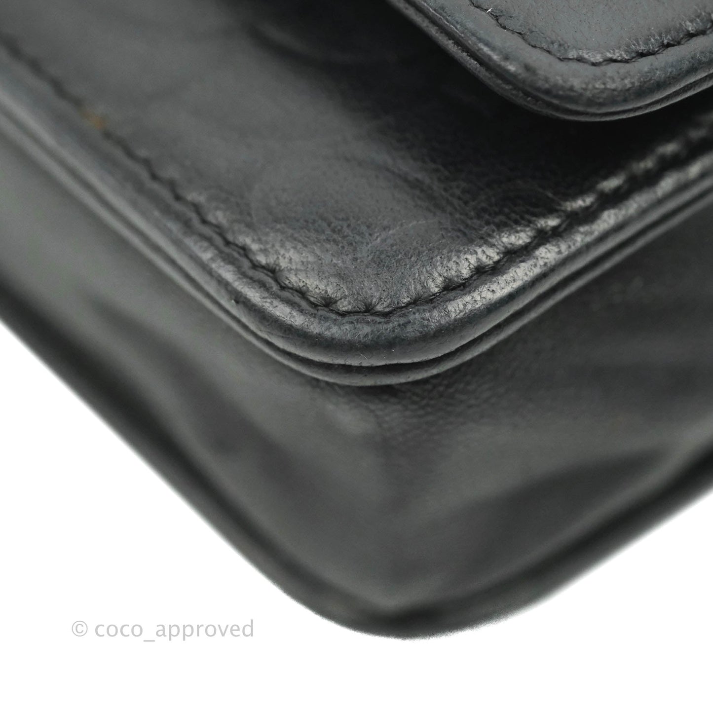 Chanel Camellia Wallet on Chain WOC Black Lambskin Silver Hardware