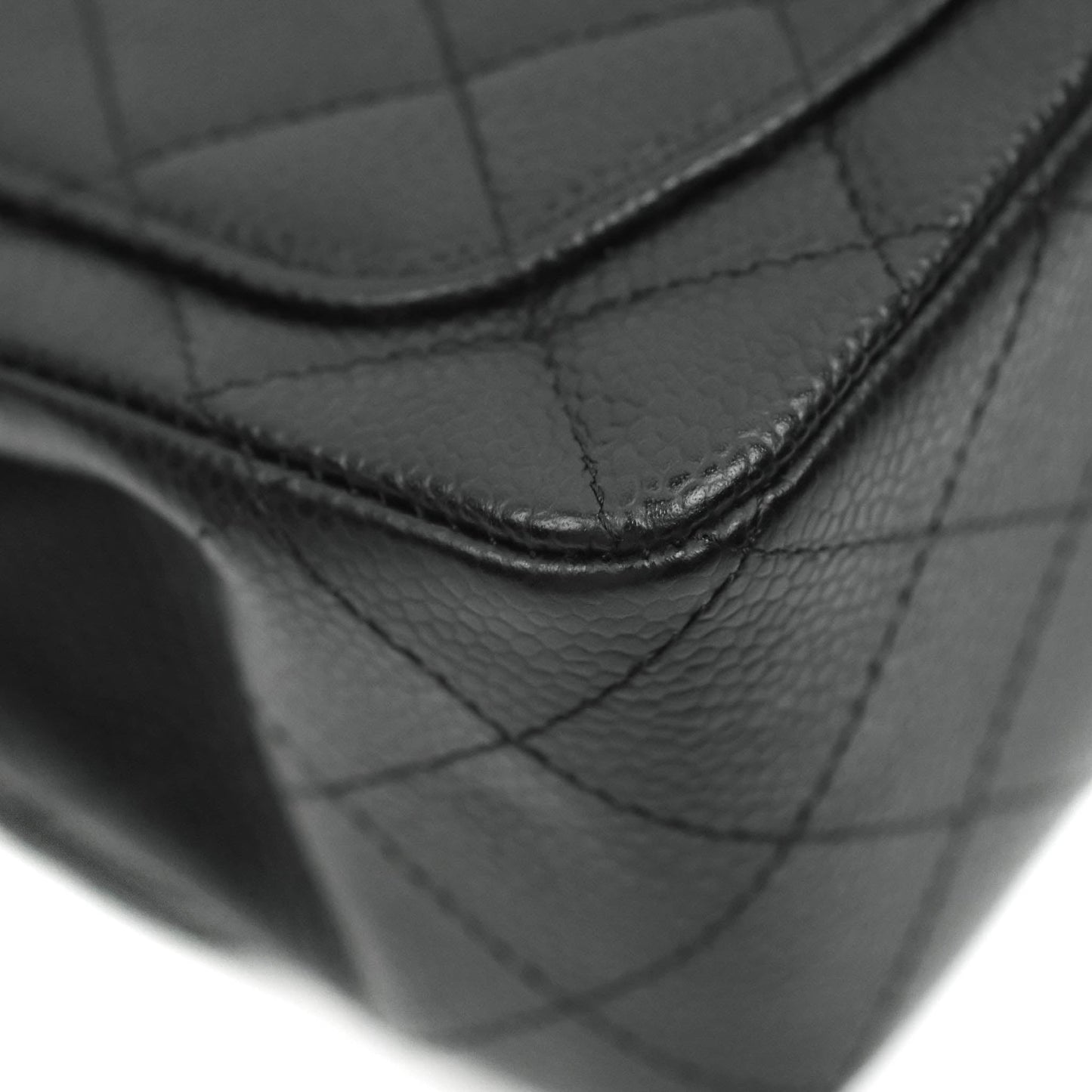 Chanel Mini Square Black Caviar Silver Hardware