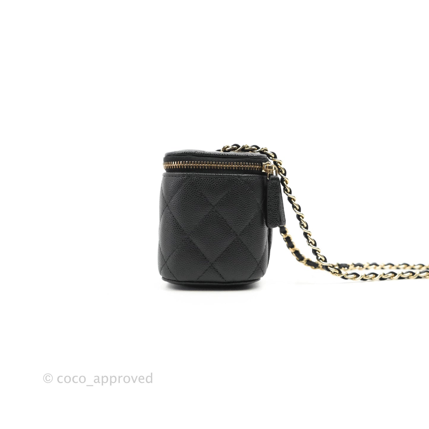 Chanel Mini Vanity With Chain Black Caviar Gold Hardware