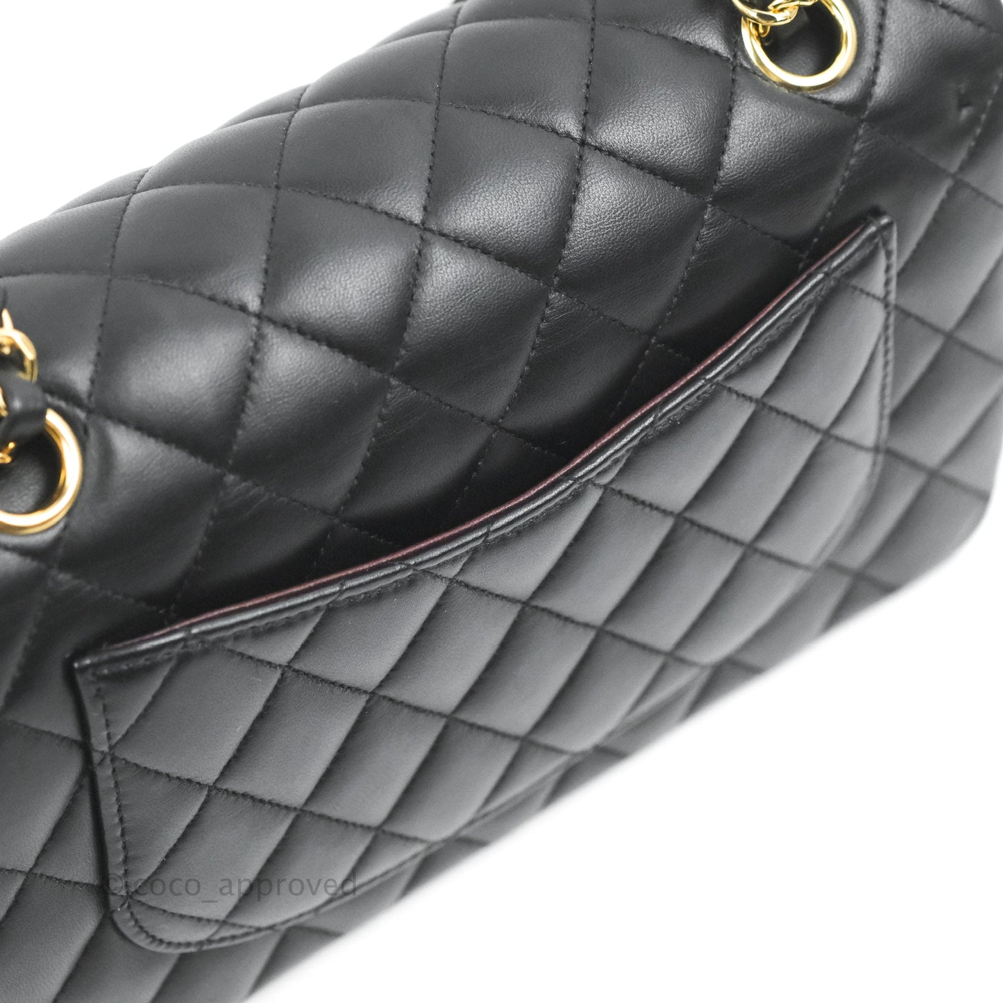 Chanel Small Classic Quilted Flap Black Lambskin Gold Hardware