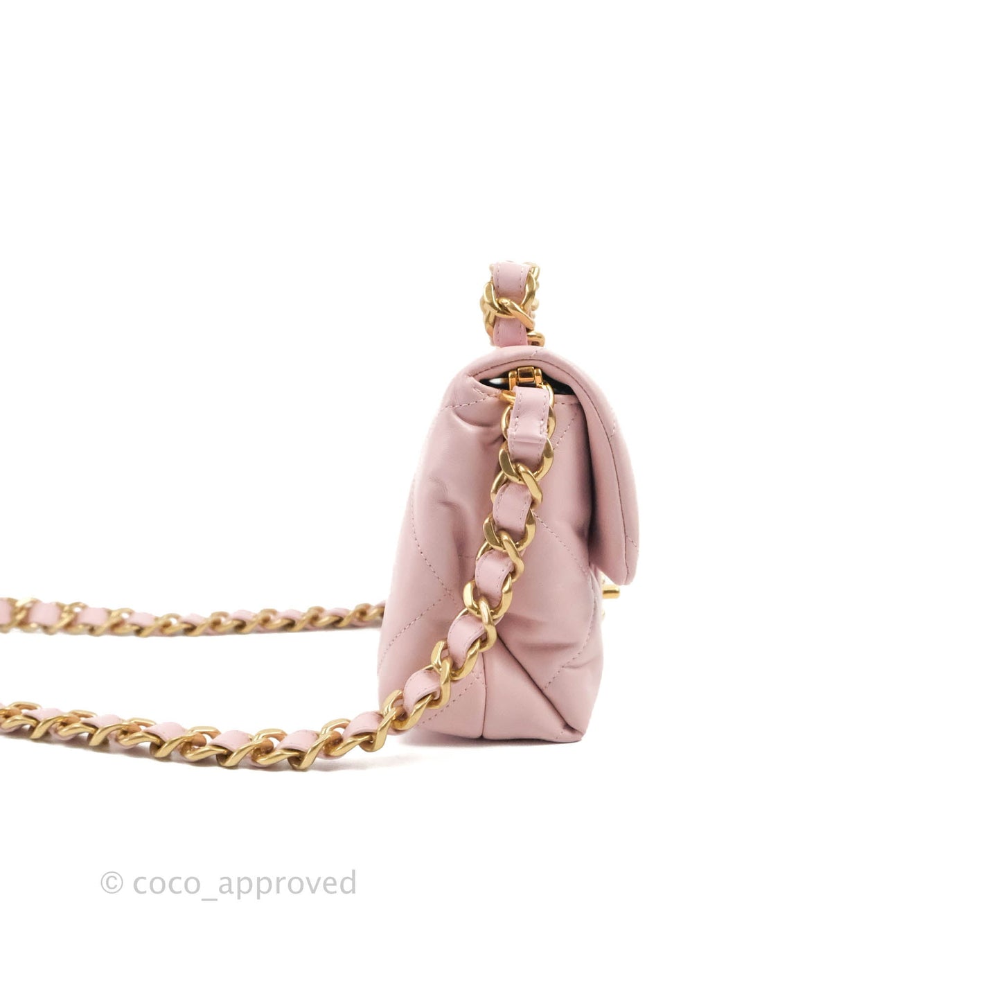 Chanel Small Flap Bag Light Pink Lambskin Aged Gold Hardware 22-23FW