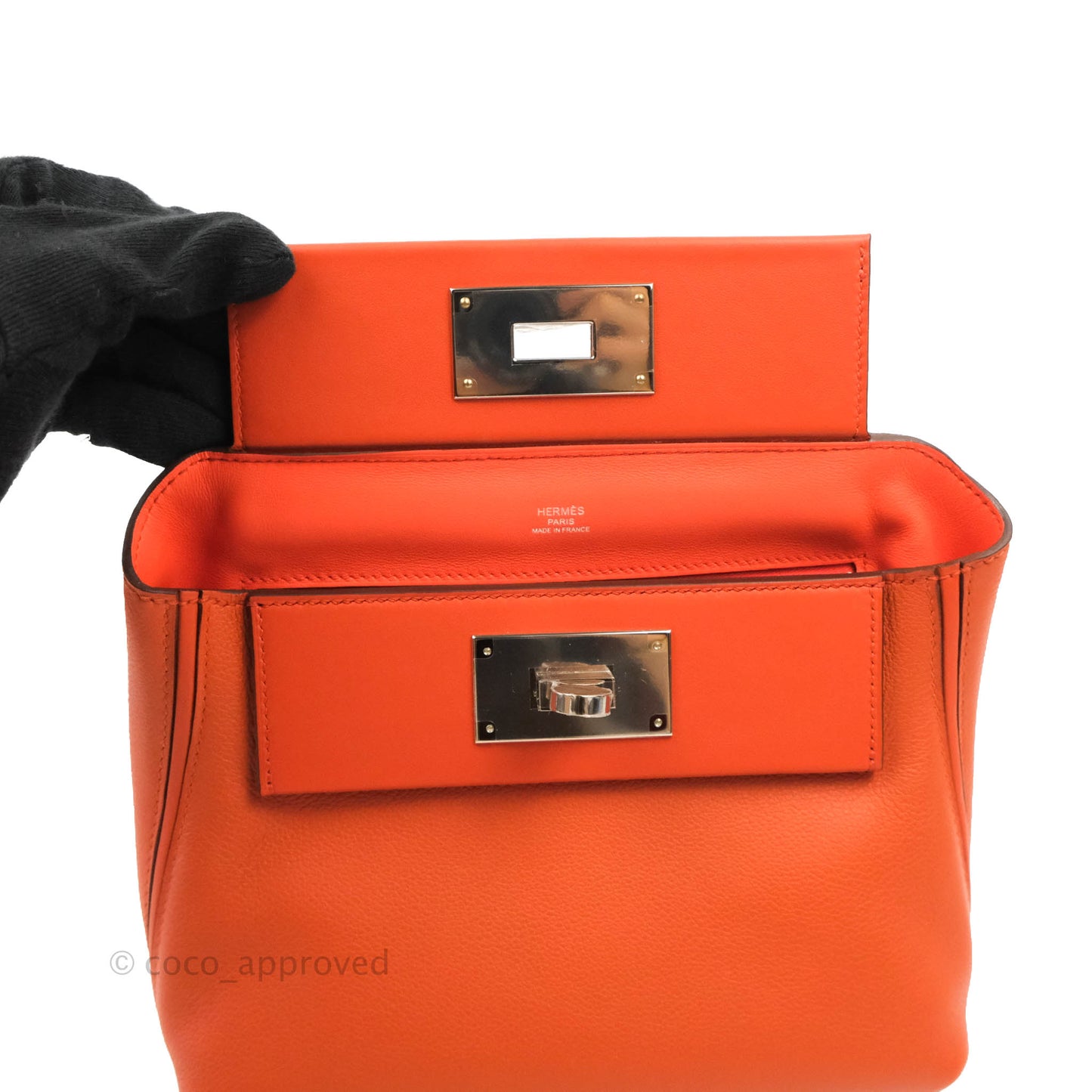 Hermès 24/24 21 Mini Terre Battue Palladium Hardware