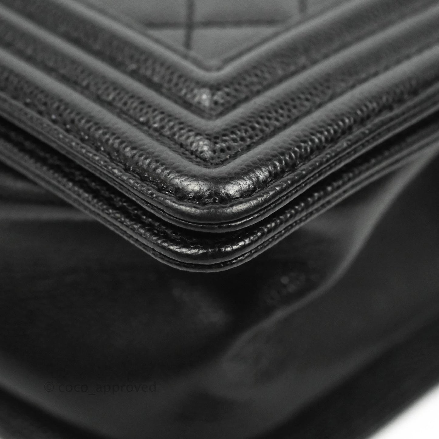 Chanel Quilted Medium Boy Black Caviar Ruthenium Hardware