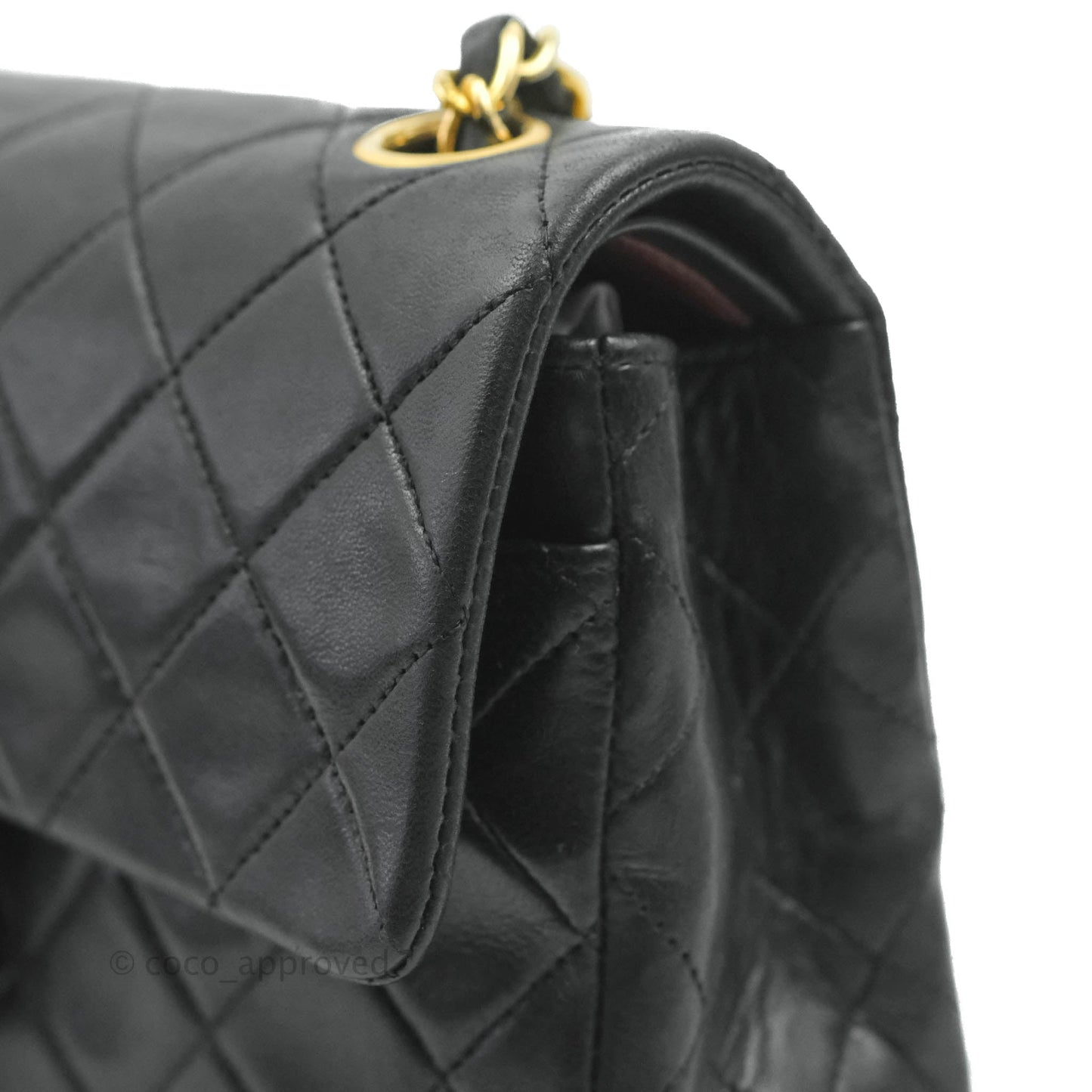 Chanel Vintage Classic Small S/M Flap Black Lambskin 24K Gold Hardware