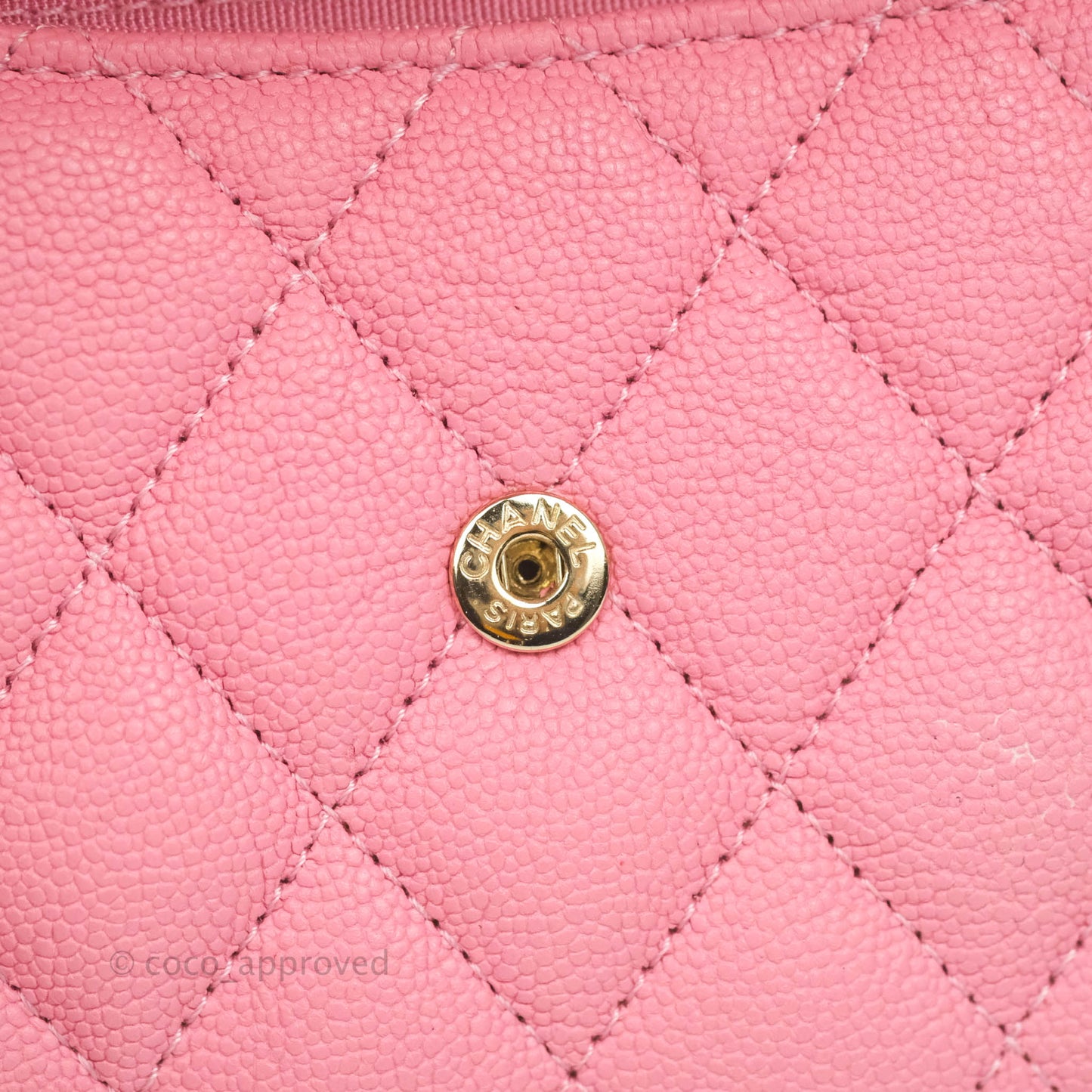 Chanel Quilted Boy Flap Coin Purse Pink Caviar Gold Hardware