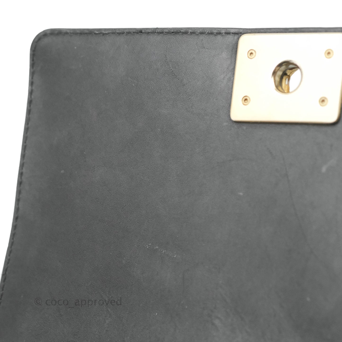 Chanel Quilted Medium Boy With Handle Black Calfskin Aged Gold Hardware