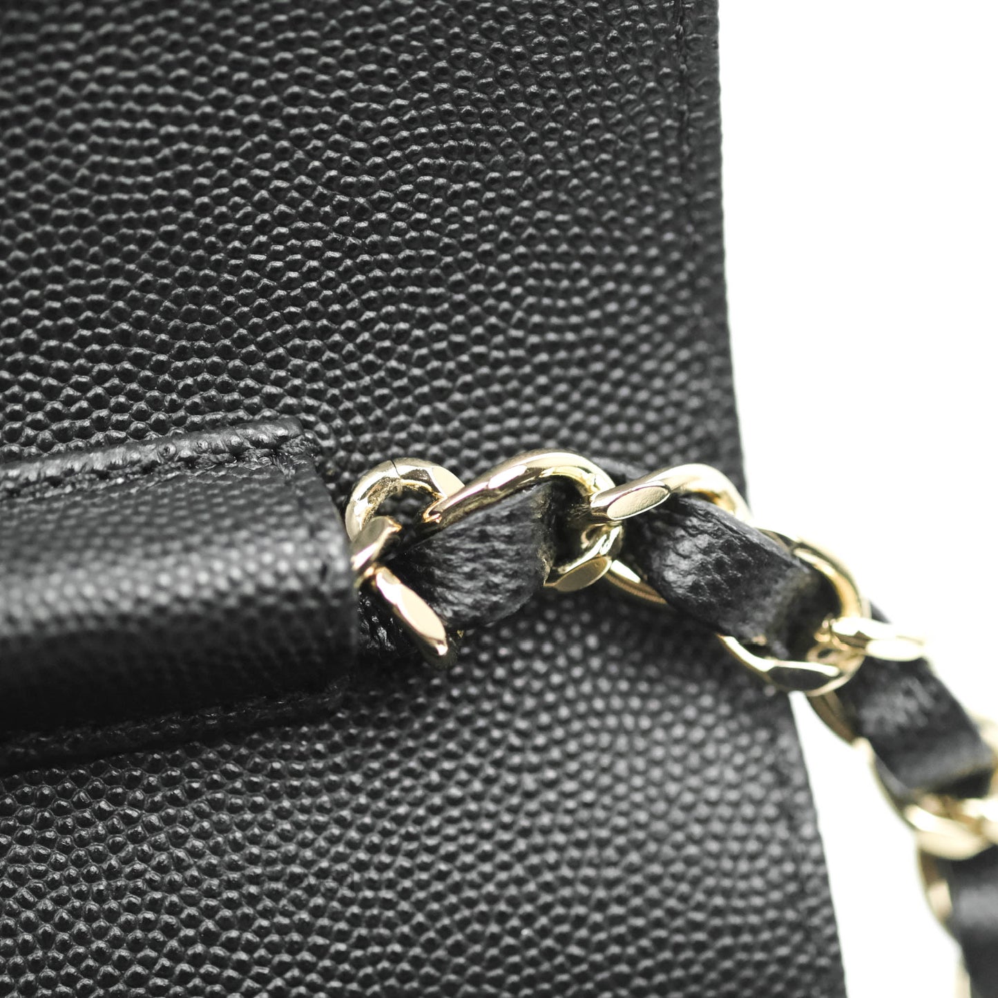 Chanel Quilted Like The Wallet Medium Flap Black Caviar Gold Hardware 22C