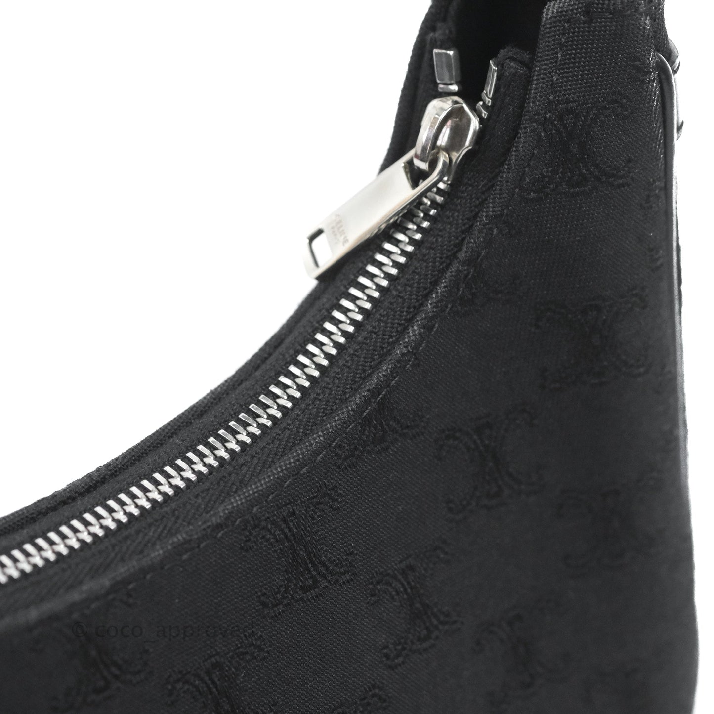 Celine Medium Ava Bag with Celine Strap Black Triomphe Jacquard Calfskin