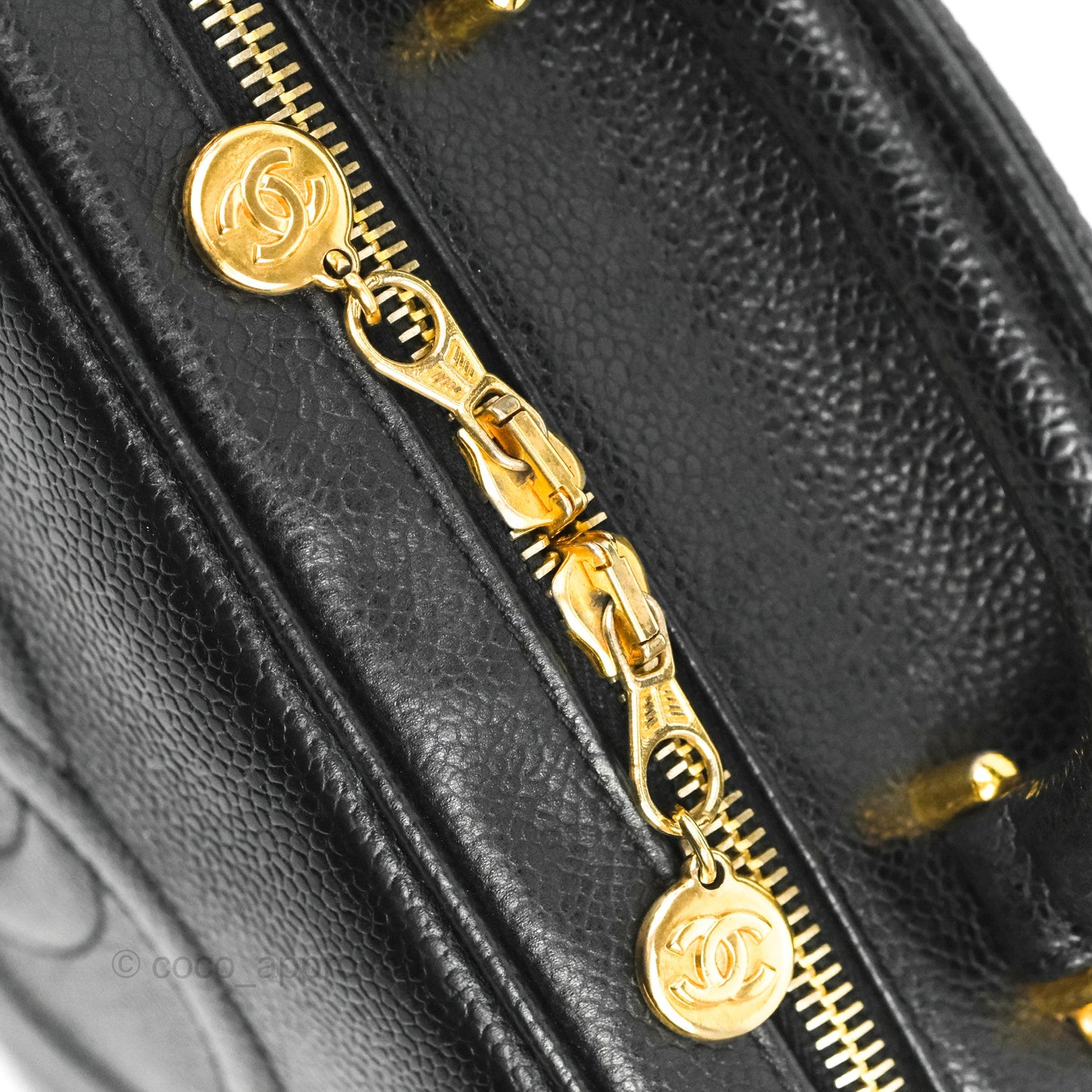 Chanel Vintage Timeless CC Vanity Black Caviar Gold Hardware