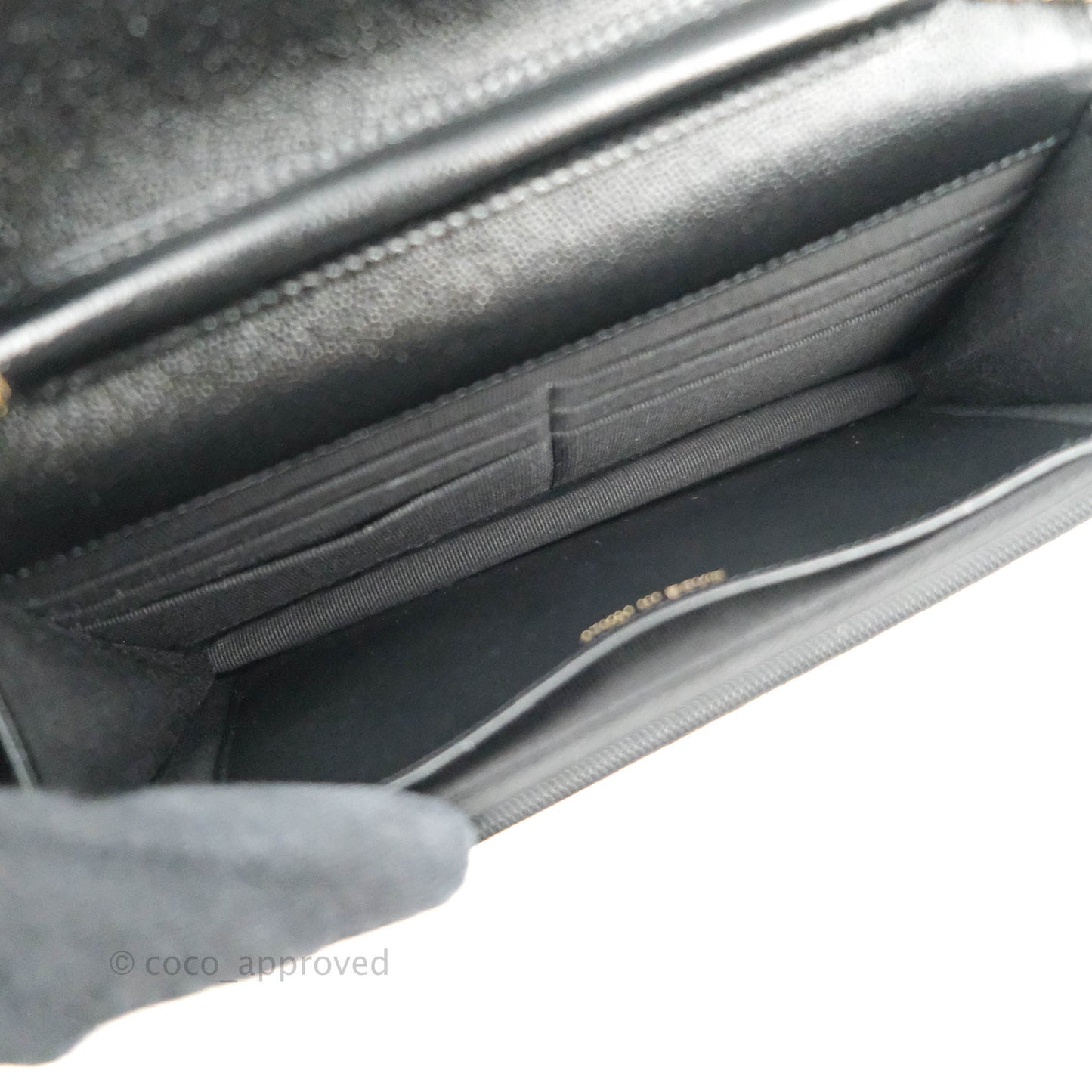 Chanel Quilted Wallet on Chain WOC Black Caviar Gold Hardware