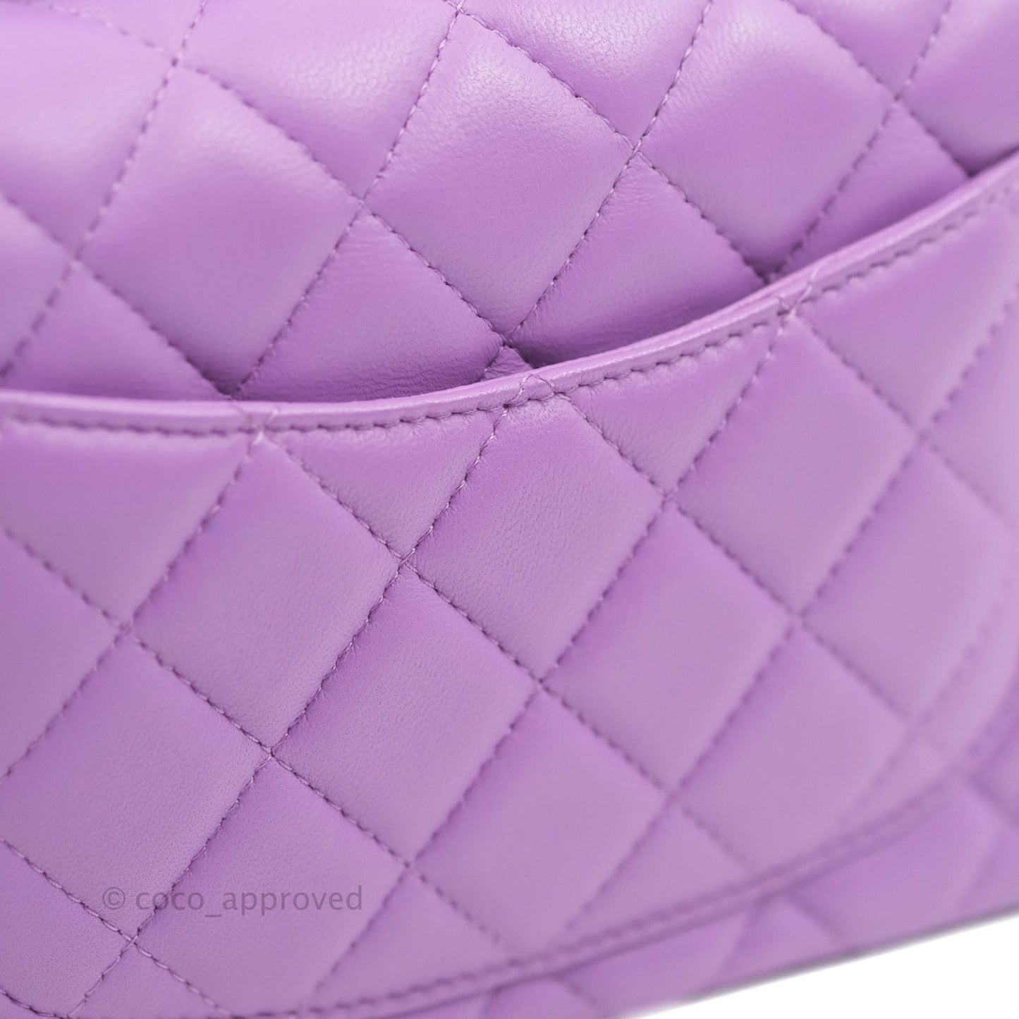 Chanel Quilted Mini Rectangular Flap Purple Lambskin Silver Hardware