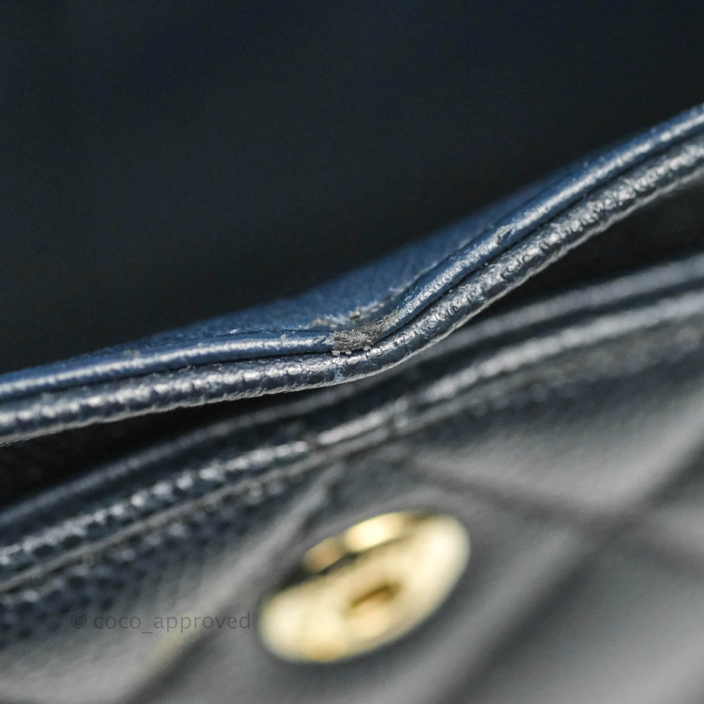Chanel Small Classic Quilted Flap Very Dark Navy Caviar Gold Hardware