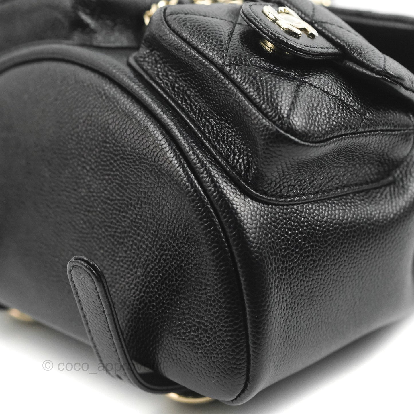 Chanel Duma Backpack Small Black Caviar Gold Hardware 23P
